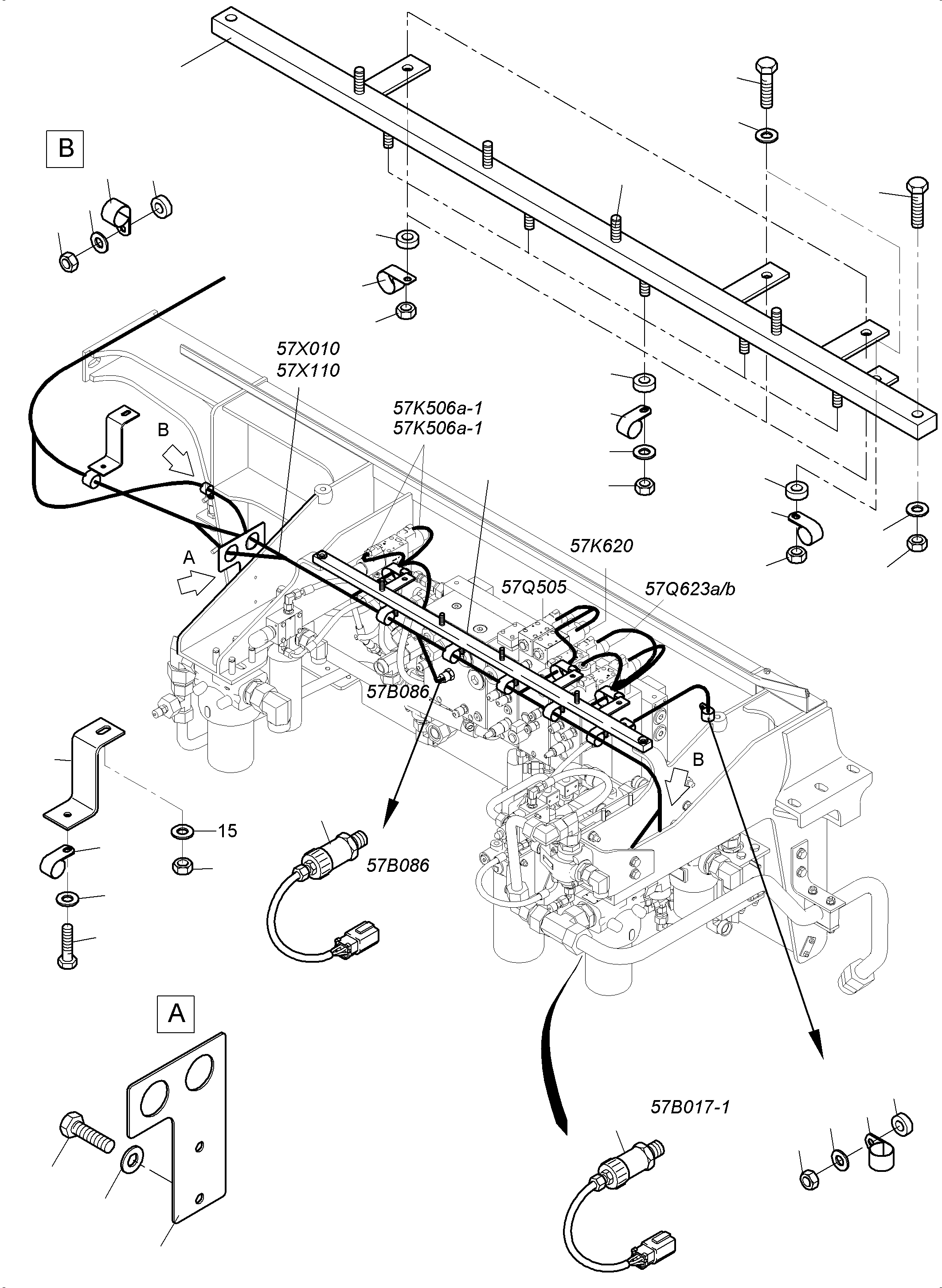 Harness control- and filterplate 987 345 40 KOMATSU