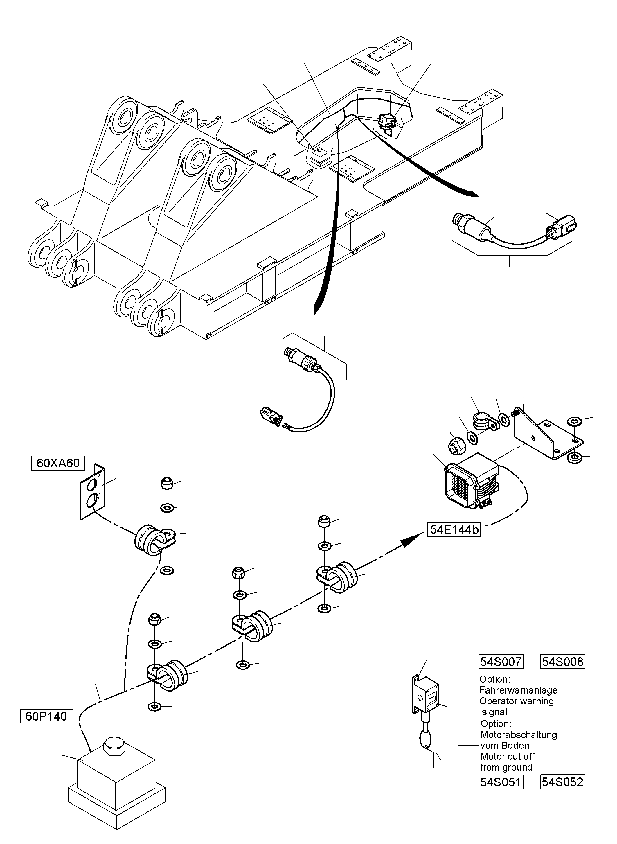 Harness Movement signal/refueling arm 995 487 40 KOMATSU
