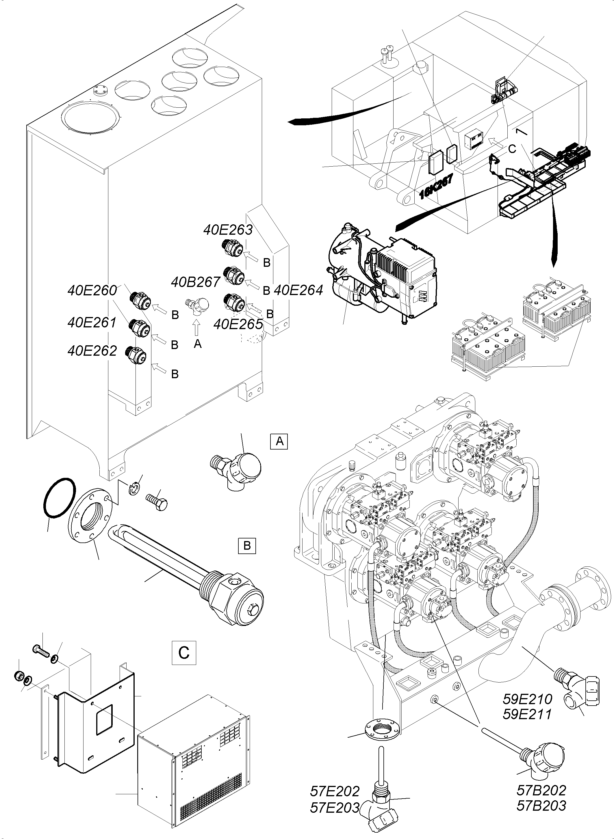 Battery charger set assy. 926 511 40 KOMATSU