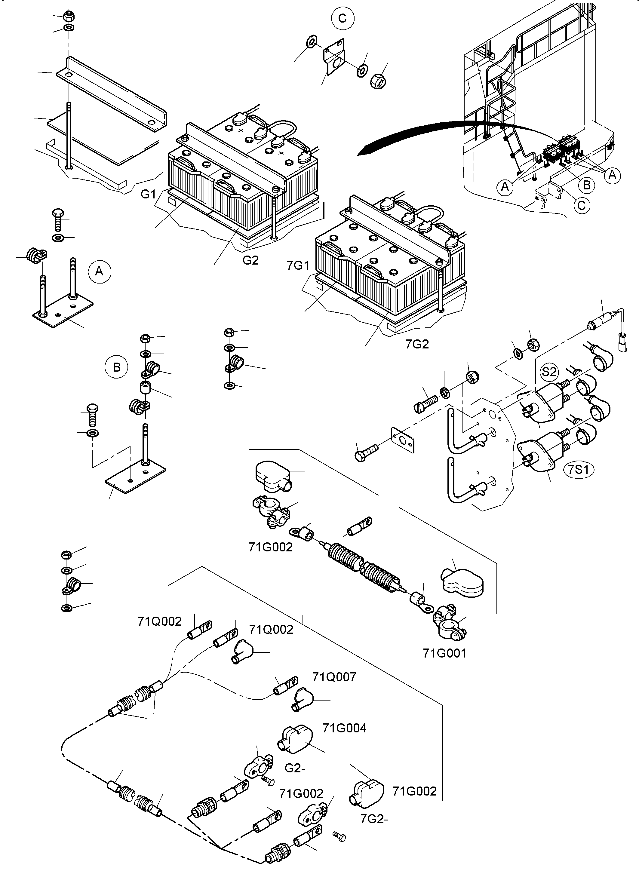 Harness battery box control voltage 996 320 40 KOMATSU