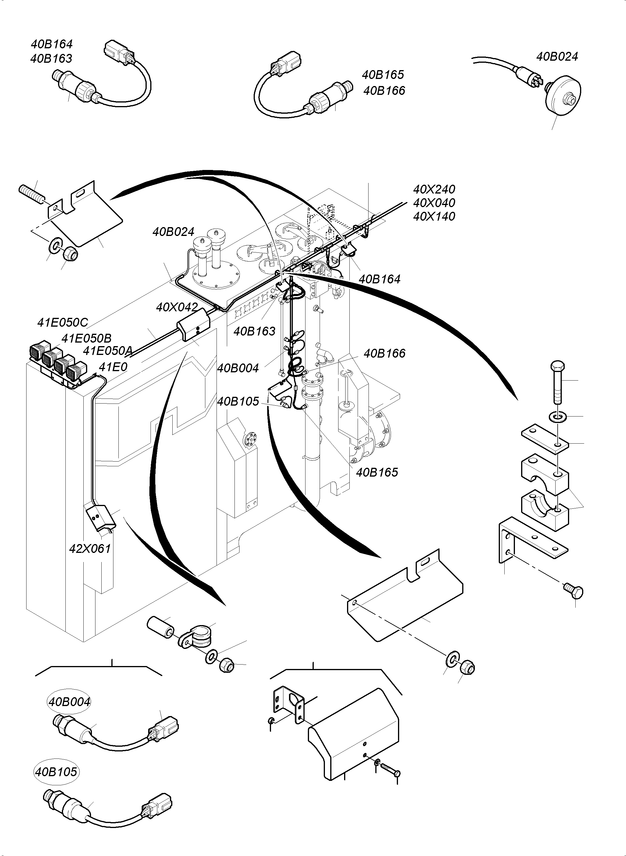 Harness - hydraulic tank 996 316 40 KOMATSU
