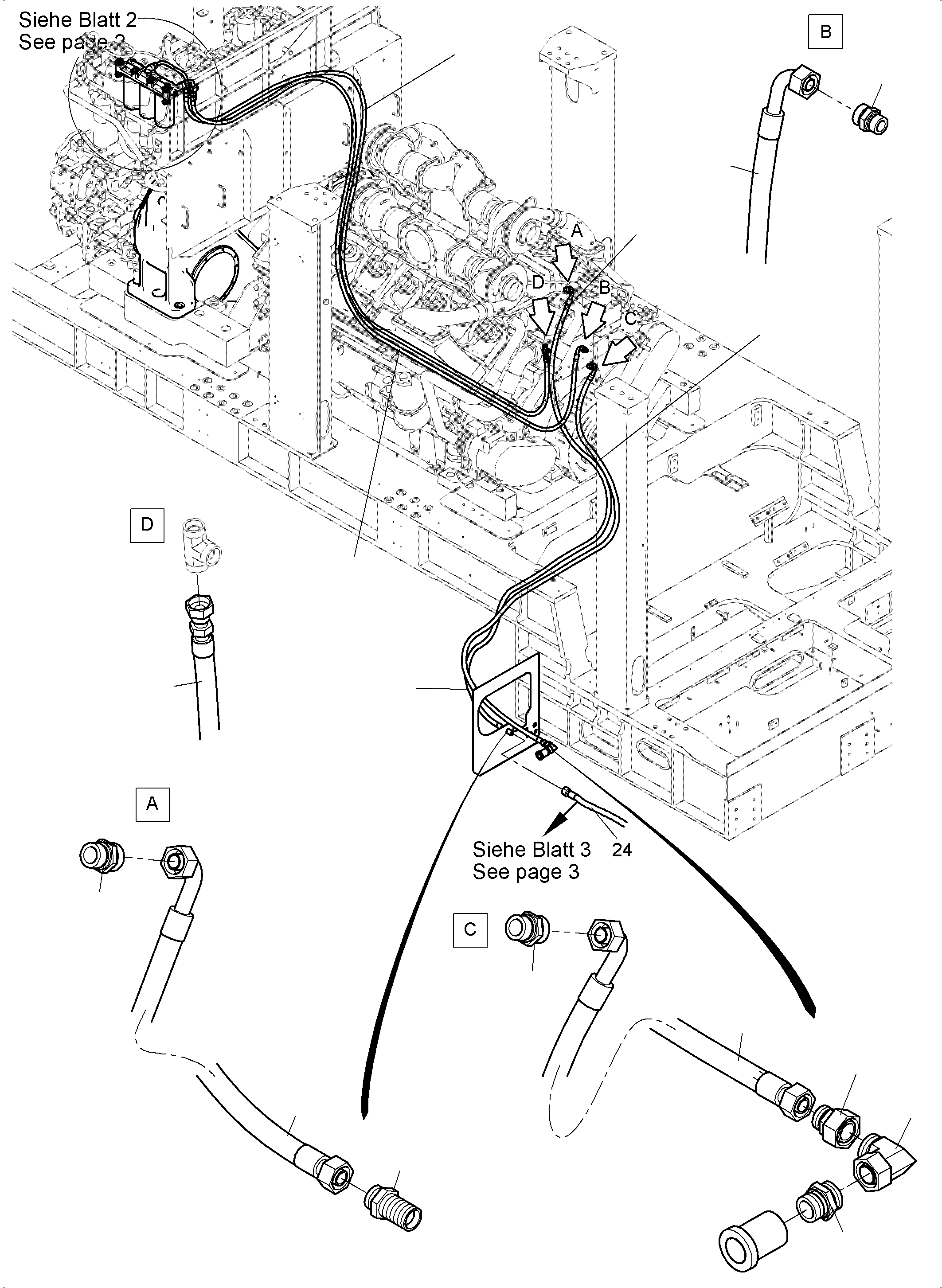 Hose assy. DN 25x760 520 178 98 KOMATSU