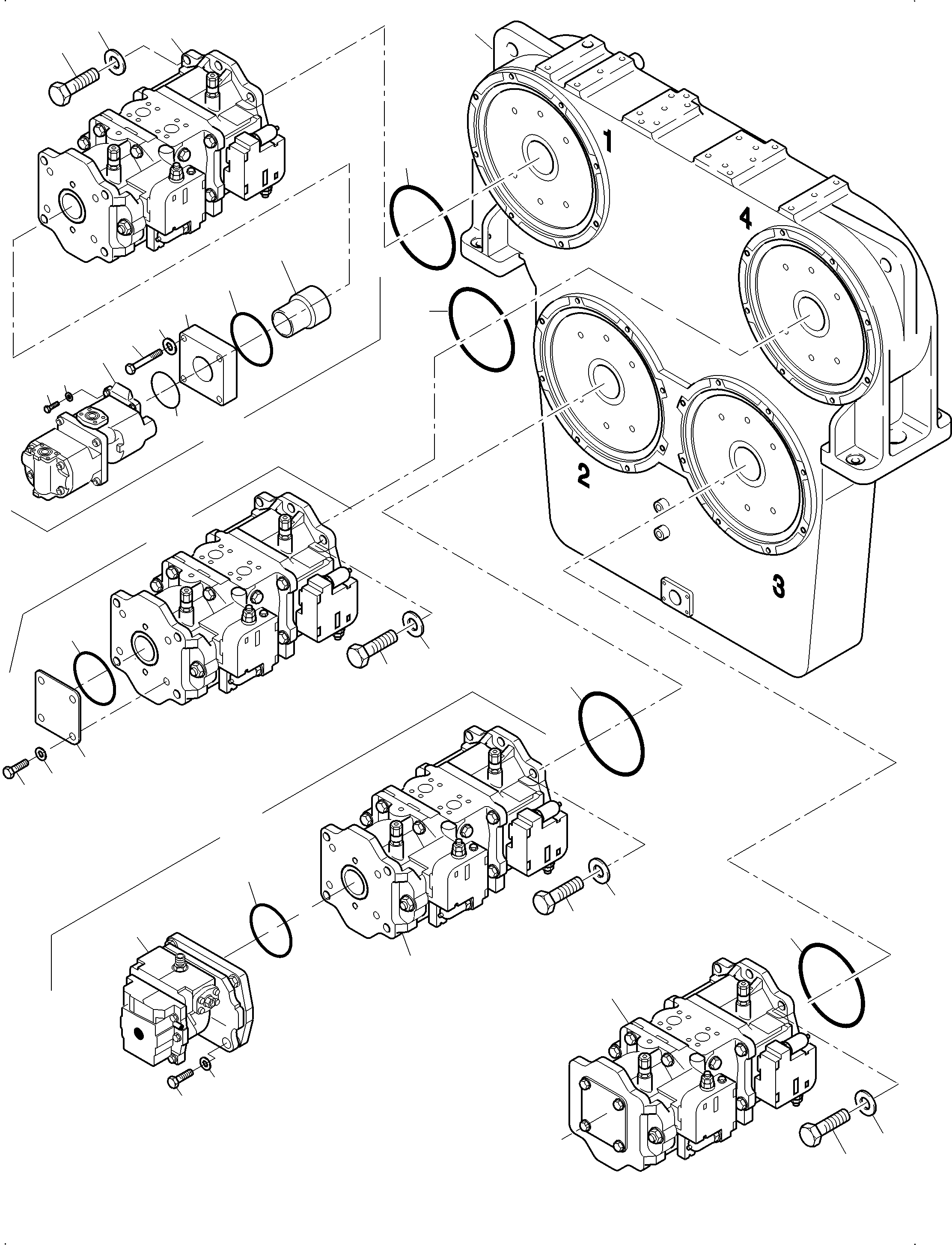 Main pump assy. fig-nos. 04,20-28 7082K00310 KOMATSU