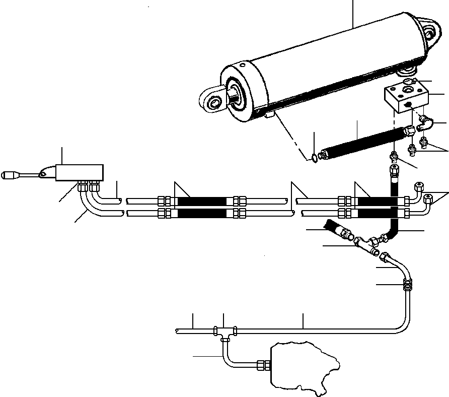 TUBE, DRAIN - FRONT OUTRIGGER 97 497 KOMATSU