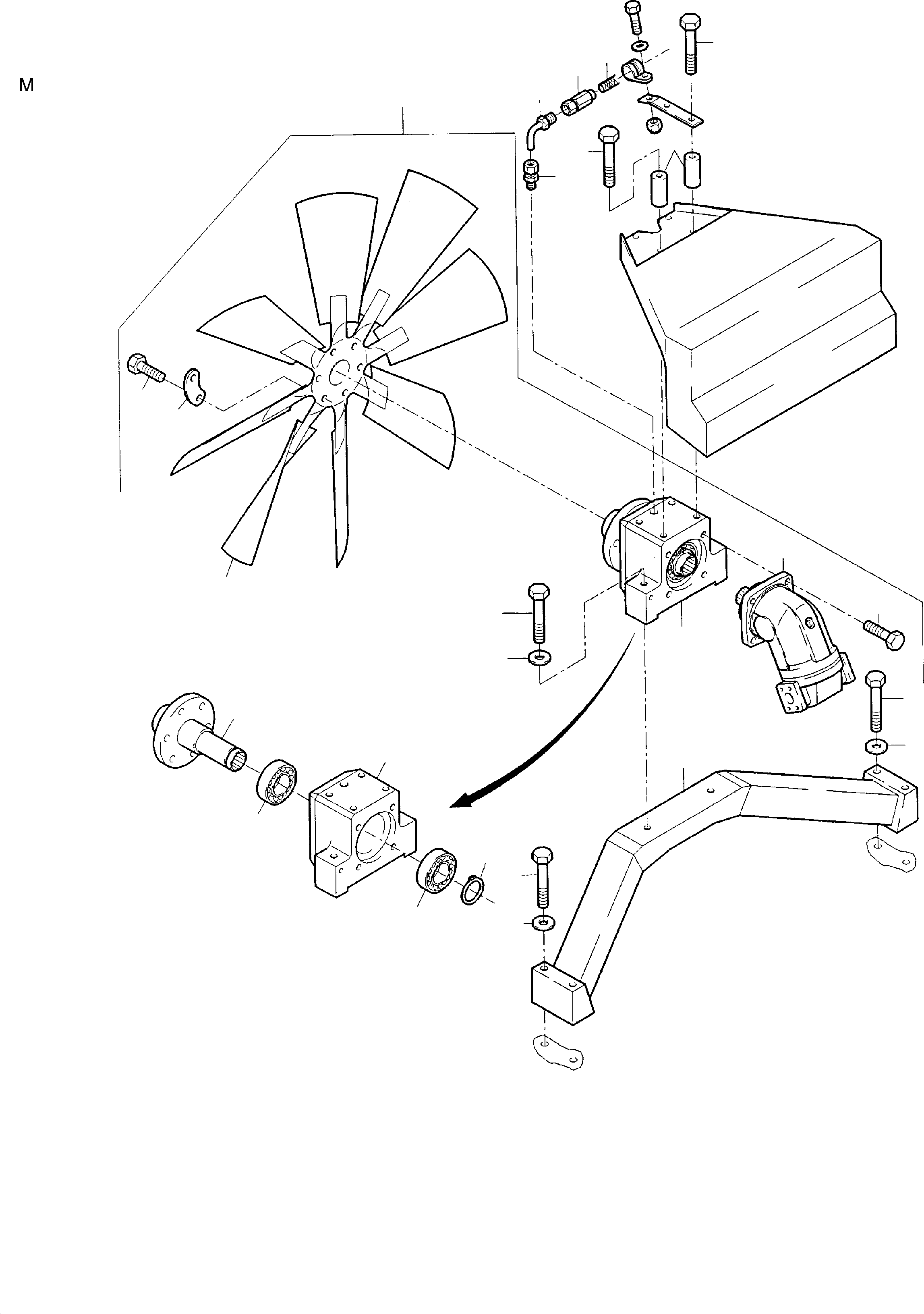 Fan supporting assy. 637 993 40 KOMATSU