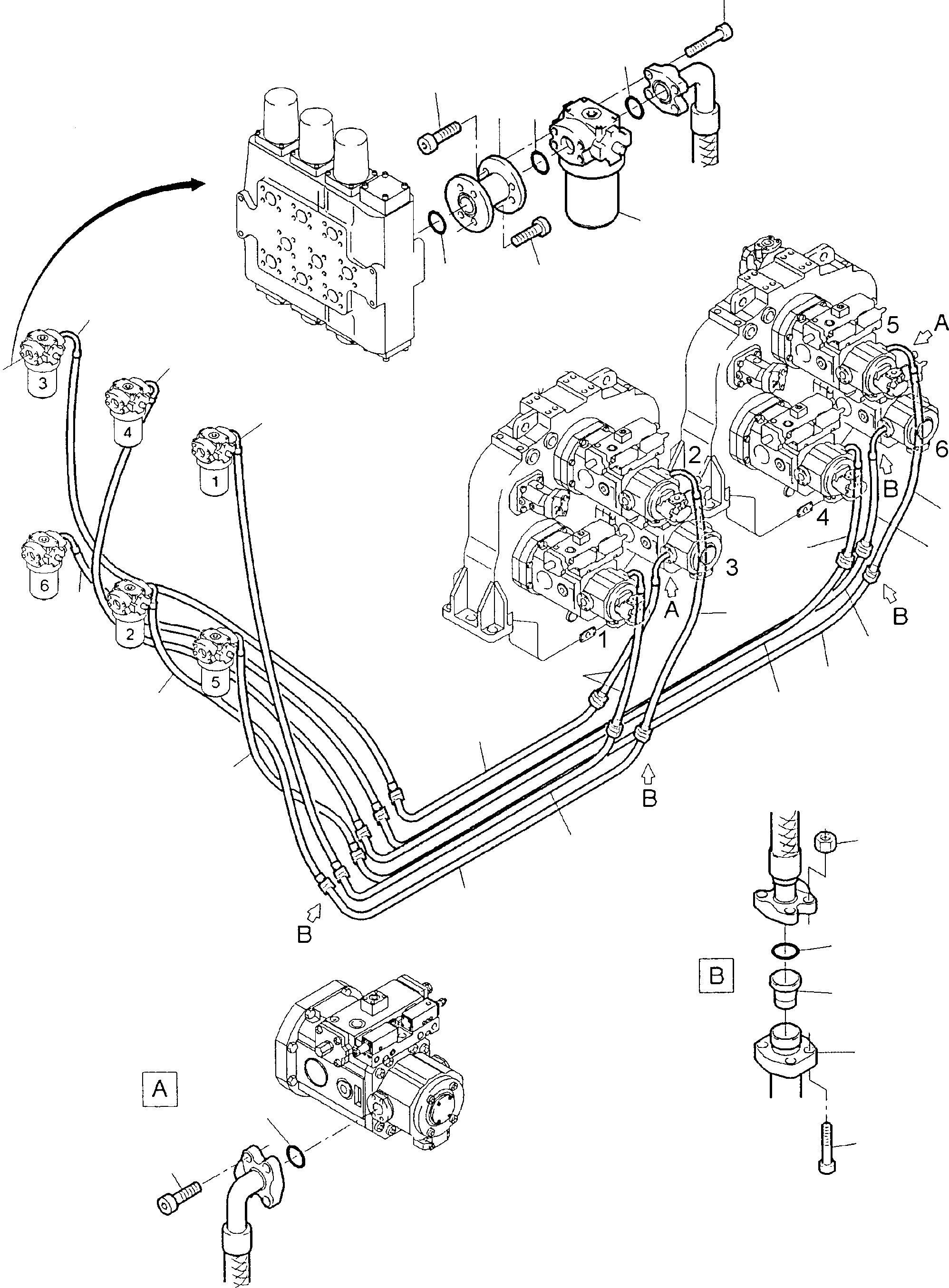 Hose assy. DN 50x3800 lg. 641 503 40 KOMATSU