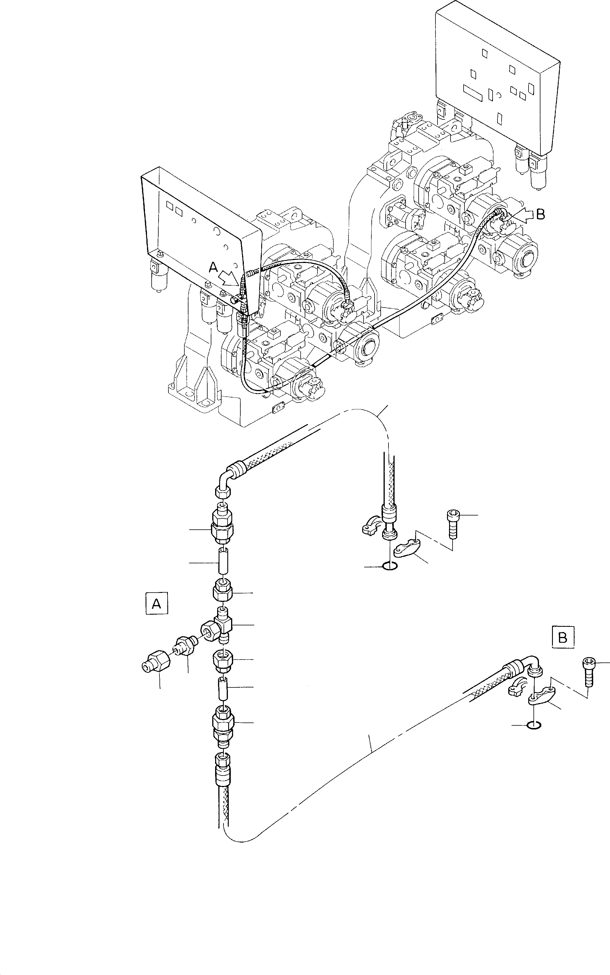 Hose assy. DN 25x1100 lg. 641 511 40 KOMATSU