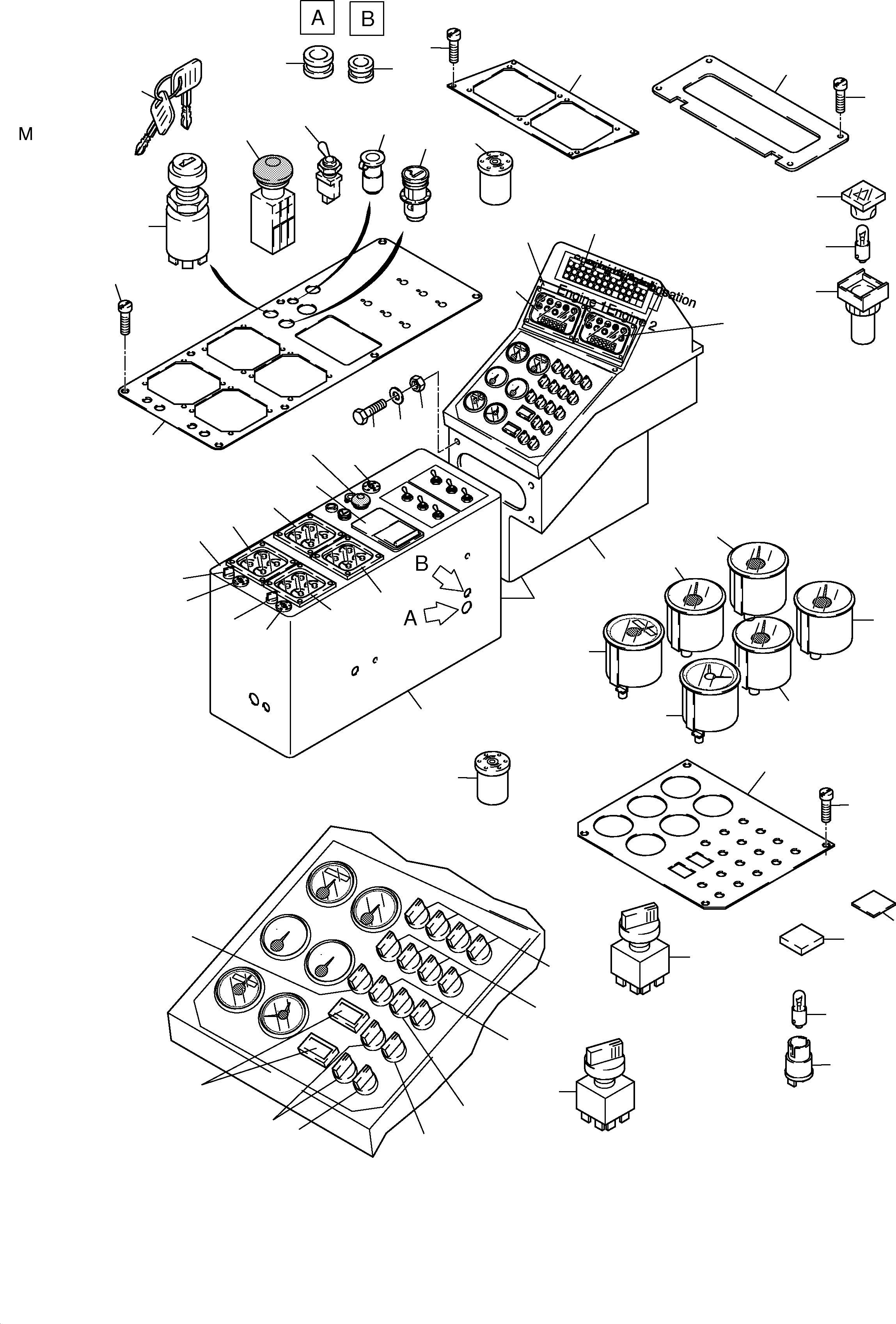 Operation panel w/o E-parts 894 040 40 KOMATSU