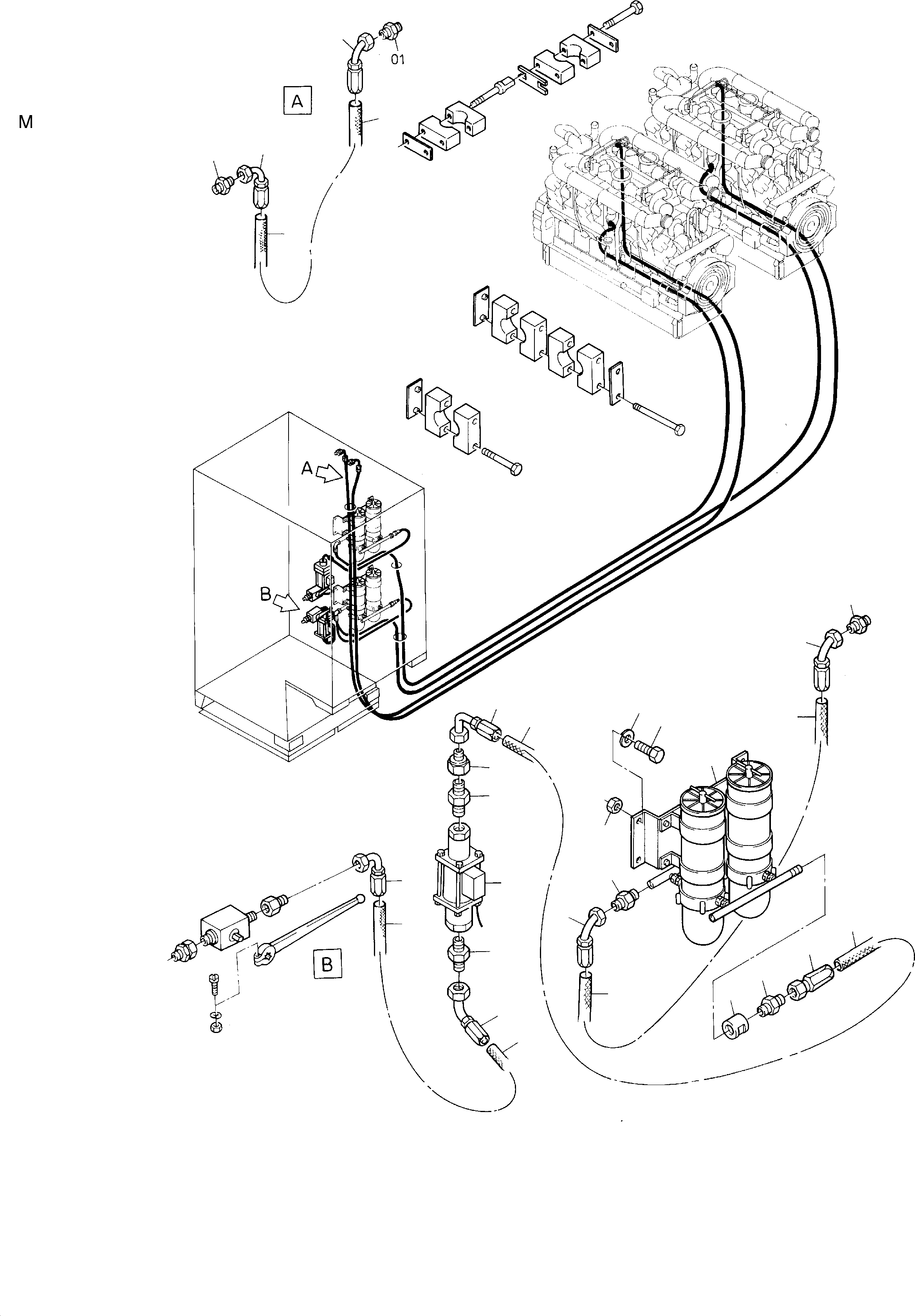 Fuel filter system 4P7 380 KOMATSU