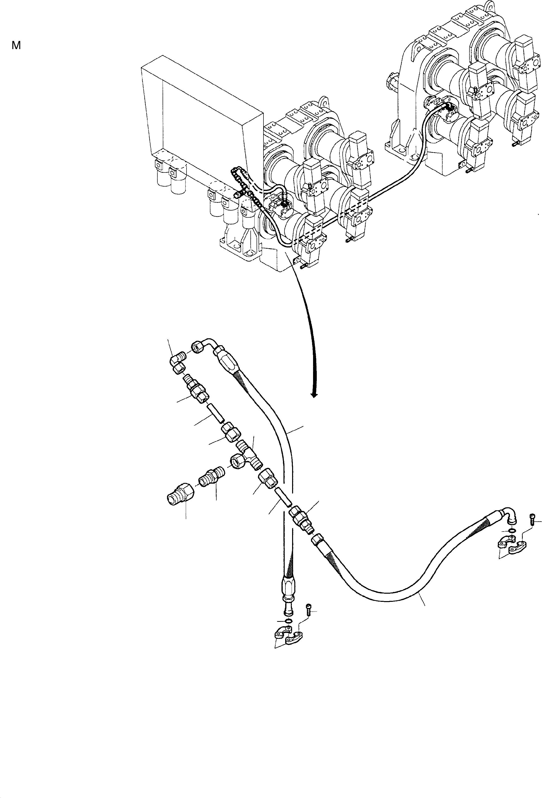 Hose assy. DN 25x750 513 239 98 KOMATSU