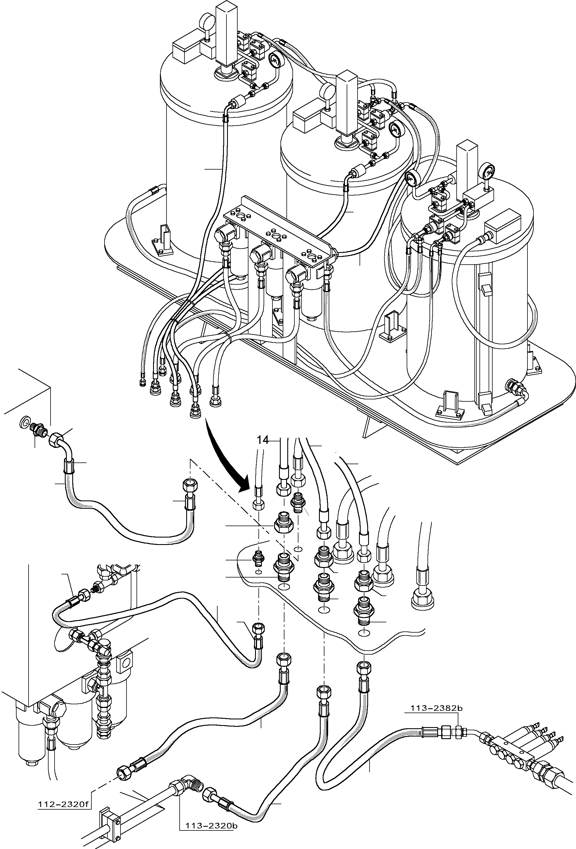 Hose assy. 20X 5750 511 003 98 KOMATSU