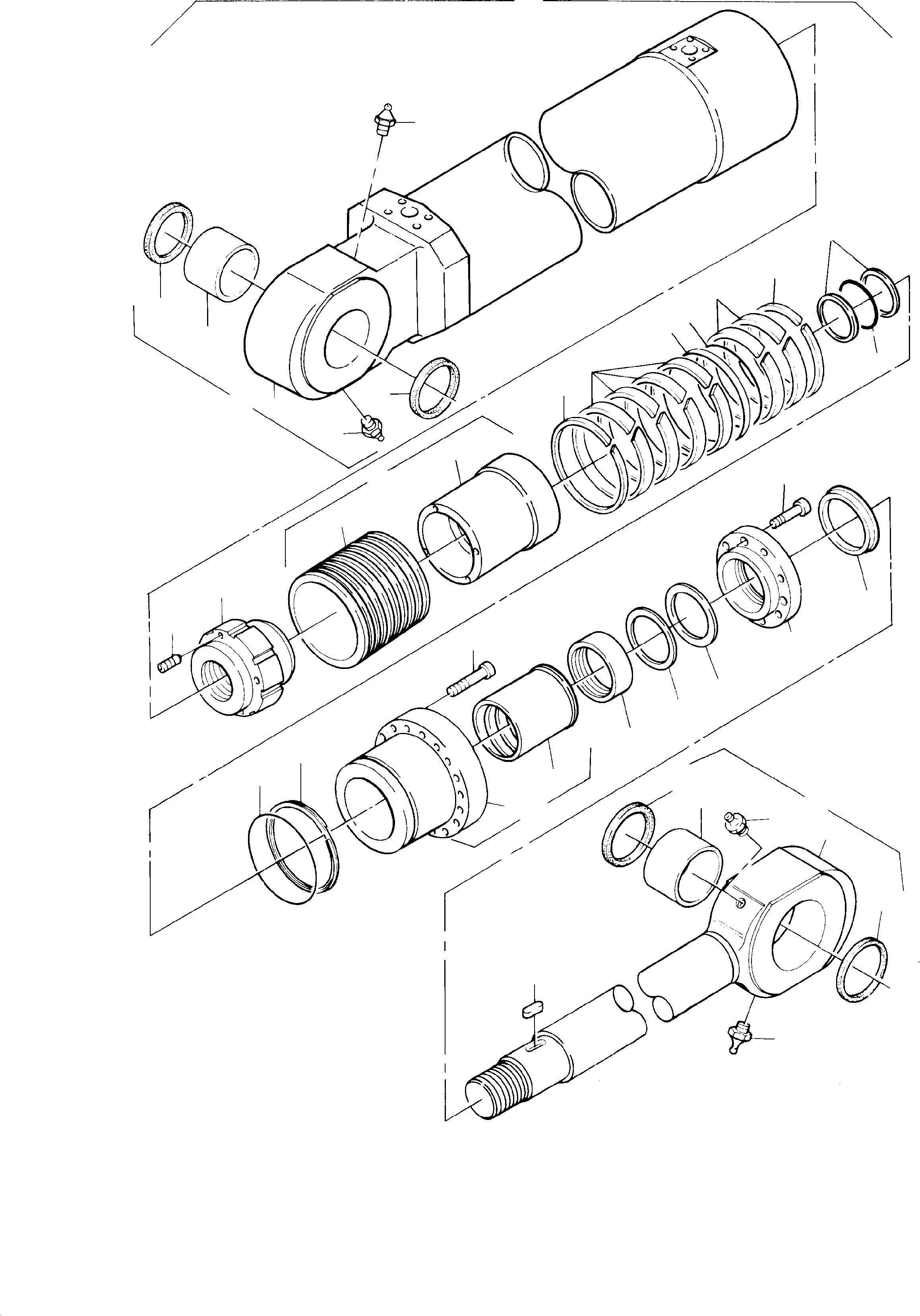 Hydraulic cylinder, assy. fig nos: 02-33 659 000 40 KOMATSU