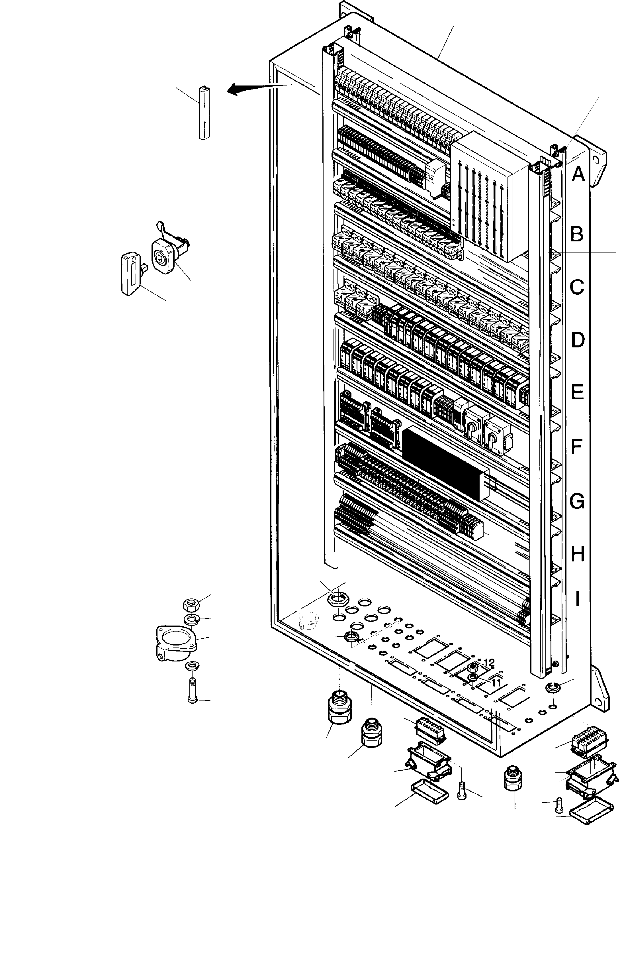 Switch cabinet w/o. electr. parts 655 811 40 KOMATSU