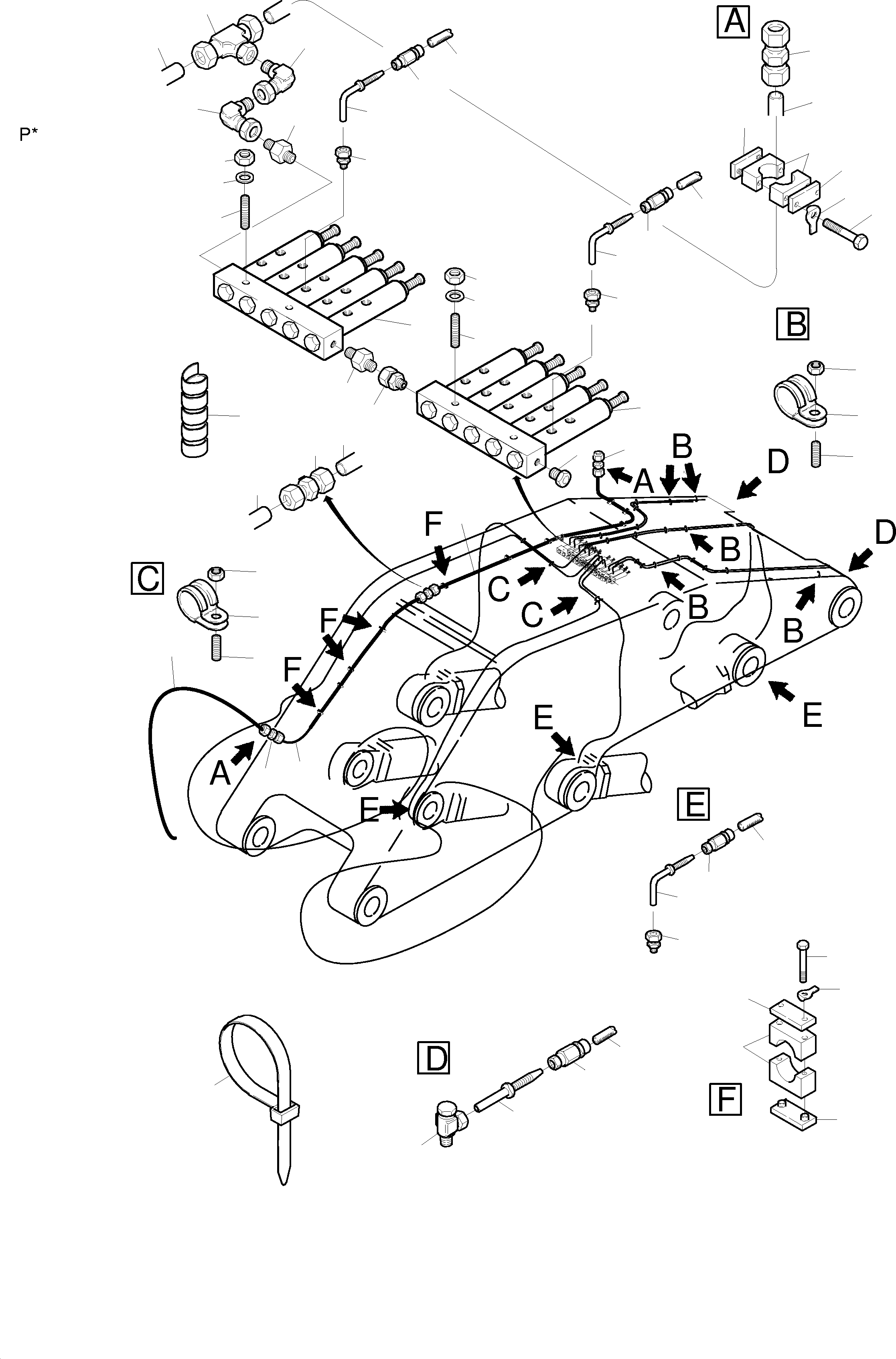 Труба в сборе ø 25 895 183 40 KOMATSU