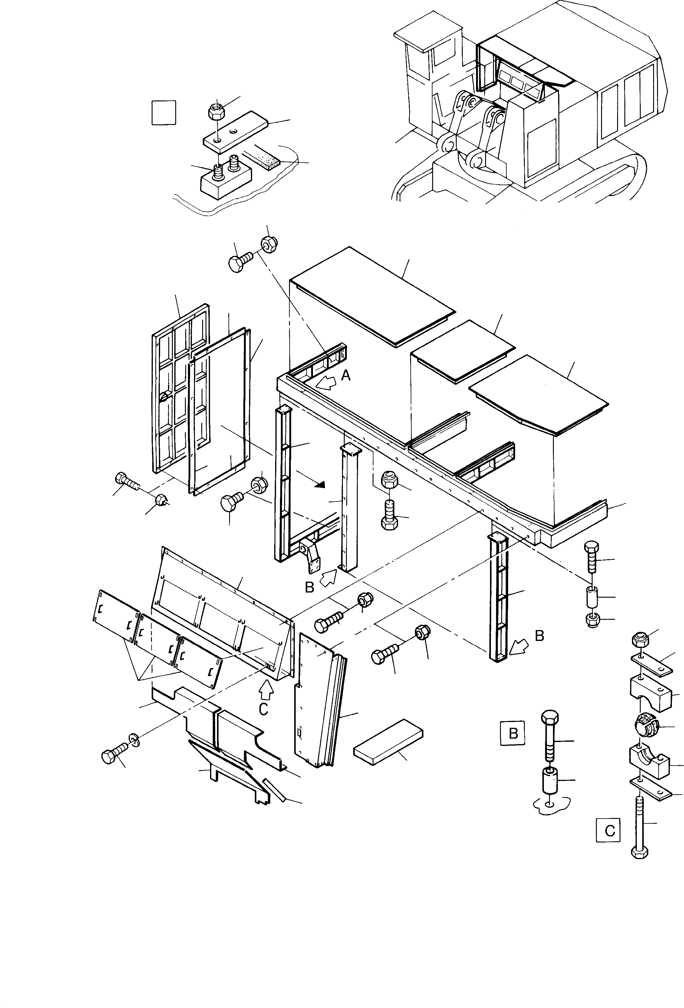 Front wall part assy. 899 748 40 KOMATSU
