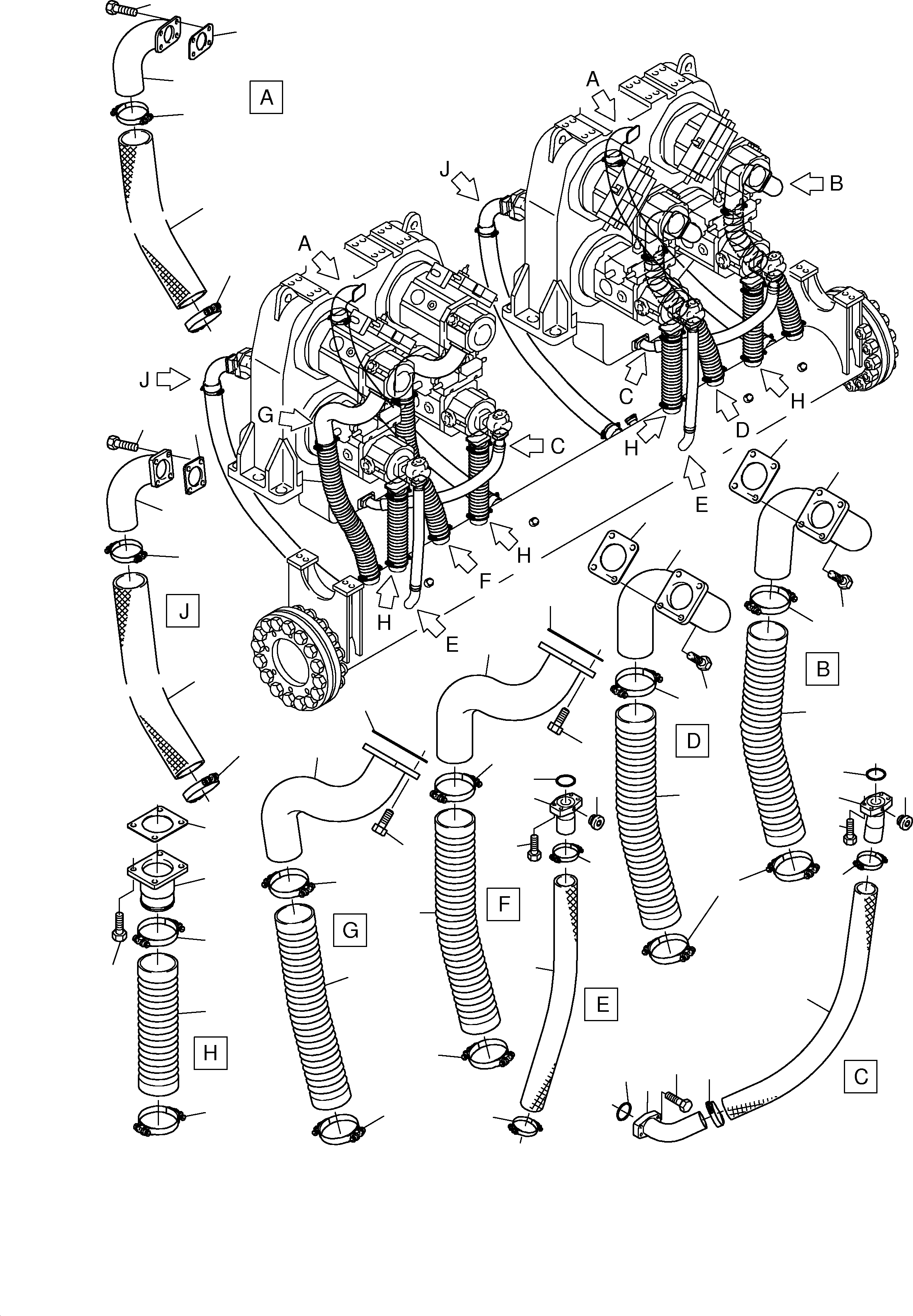 Suction pipe 894 321 40 KOMATSU
