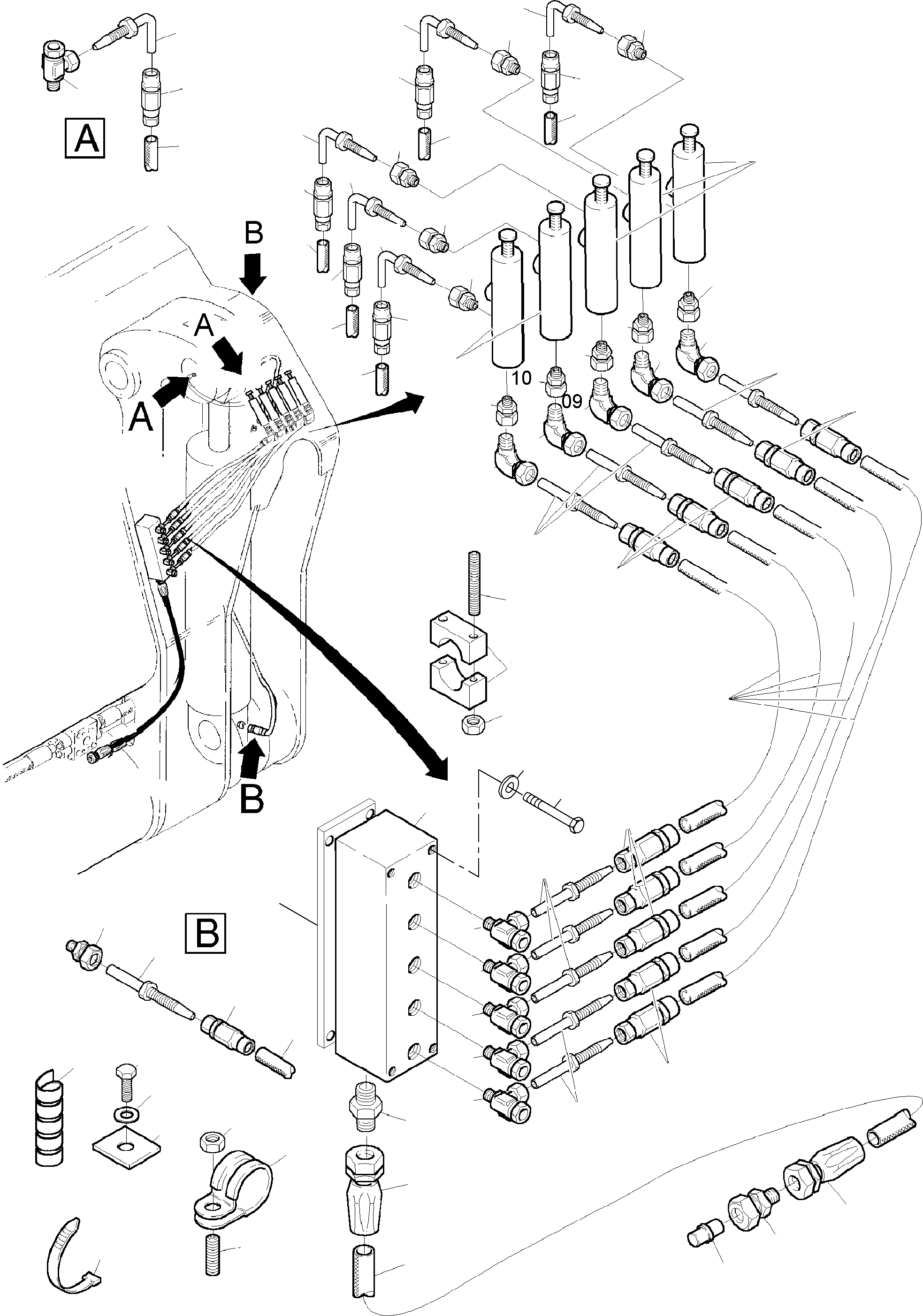 Distribution block 886 378 40 KOMATSU