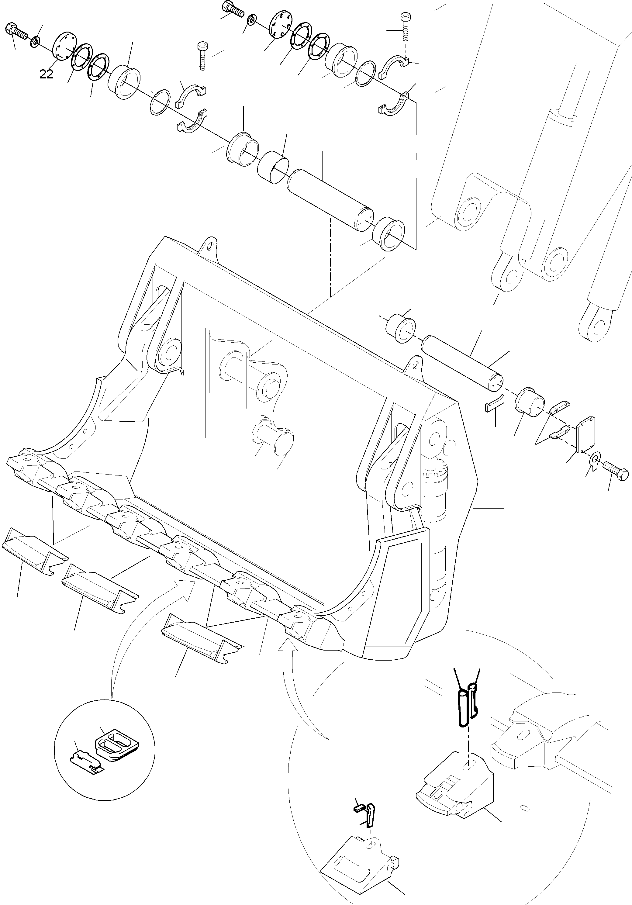 Bullclam bucket wall 795 454 73 KOMATSU
