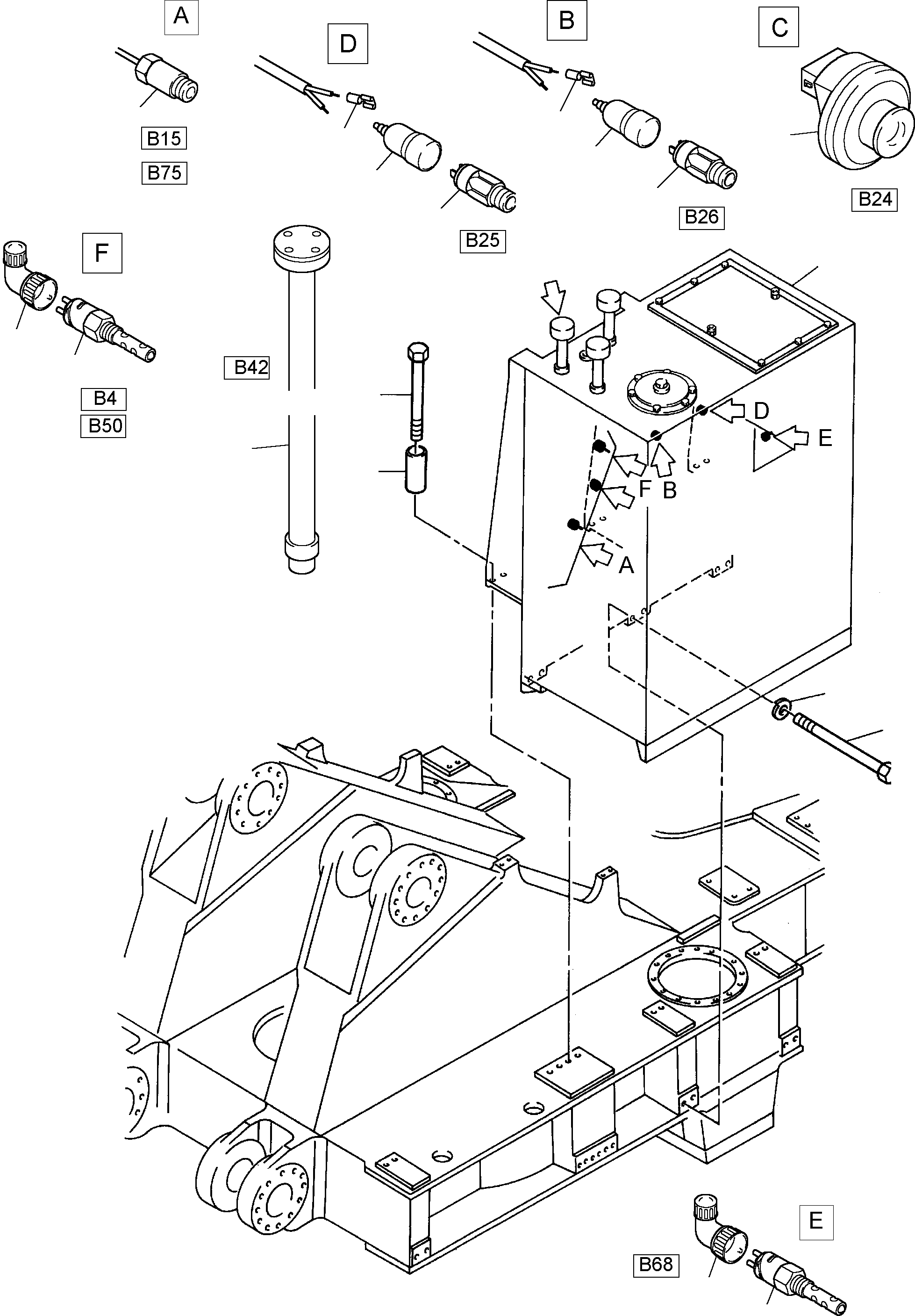 Float switch 901 385 40 KOMATSU
