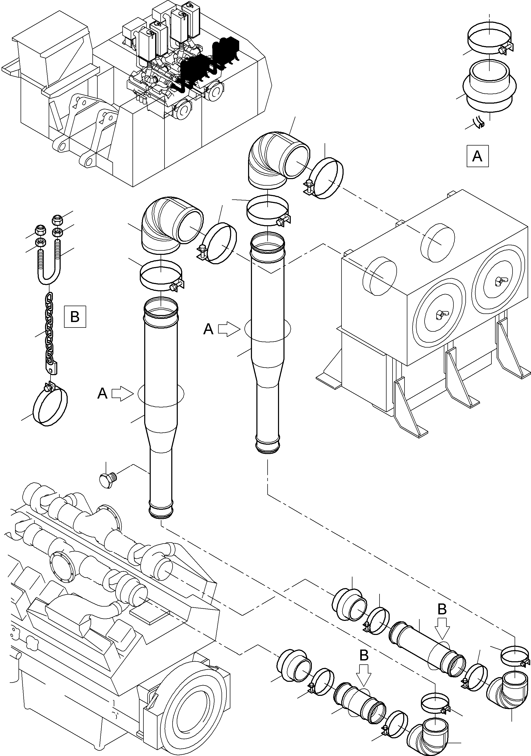 Air suction pipe 909 656 40 KOMATSU
