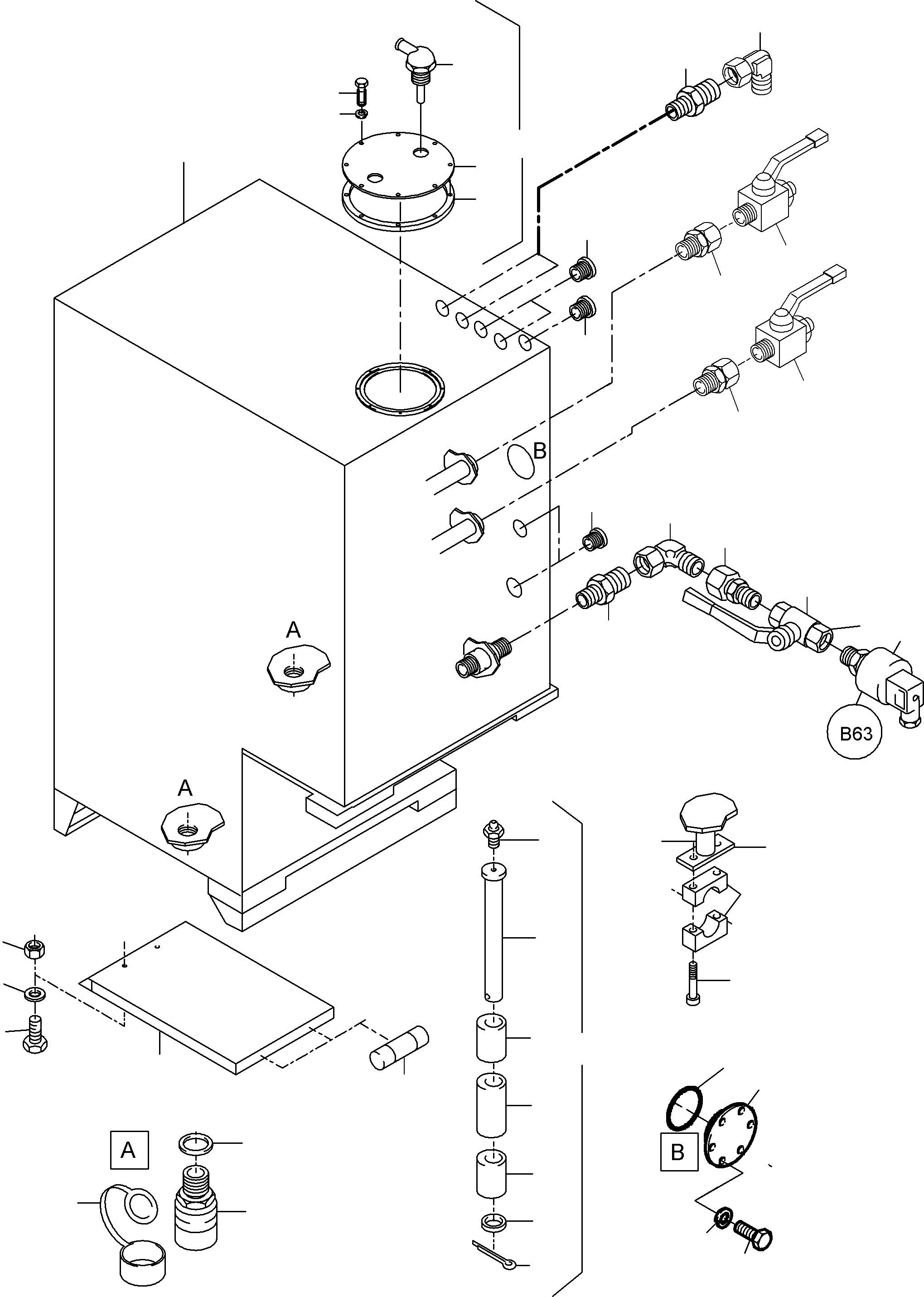 Fuel tank assy. 929 470 40 KOMATSU