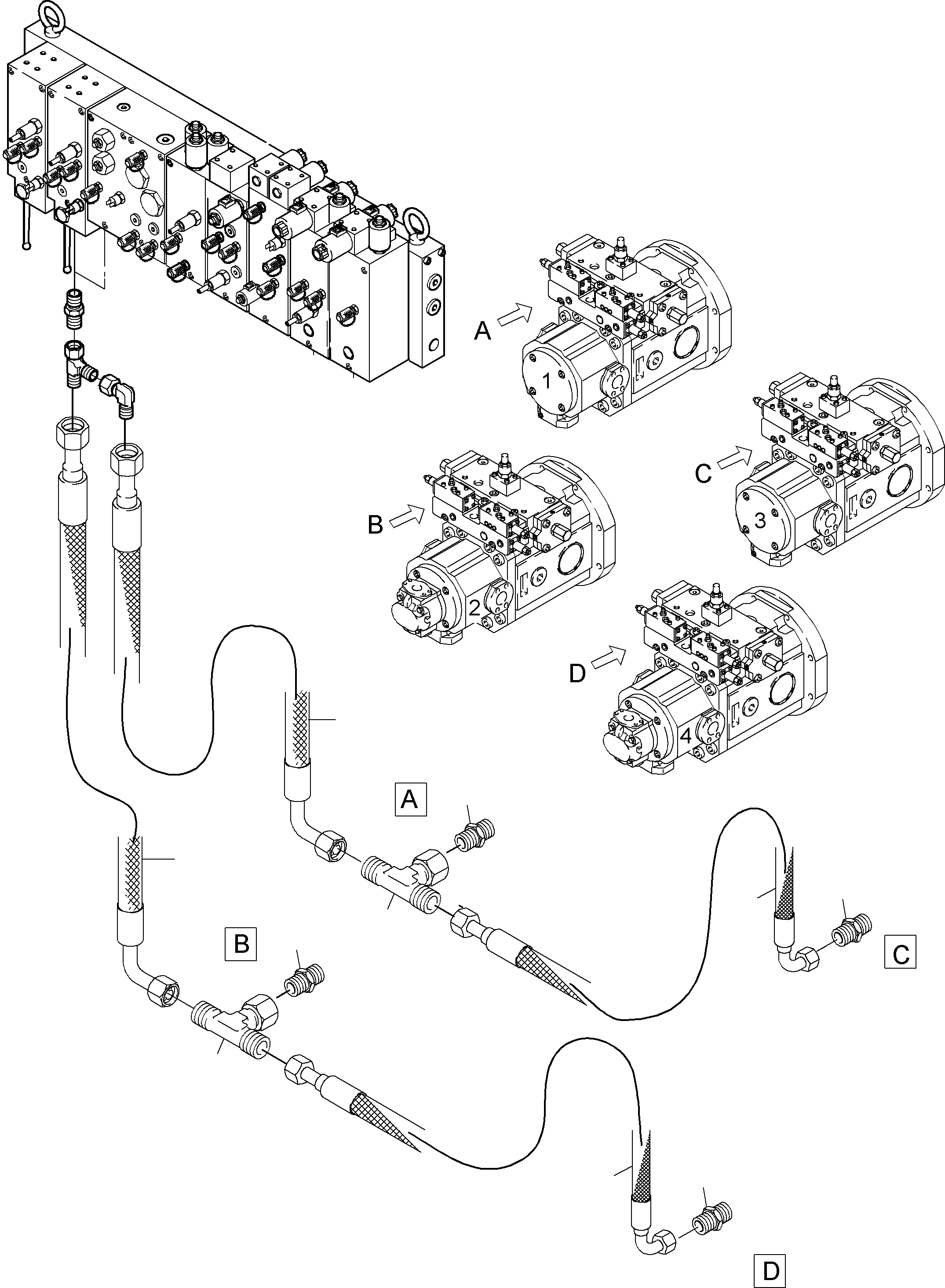 Hose assy. DN 8x835 592 649 40 KOMATSU