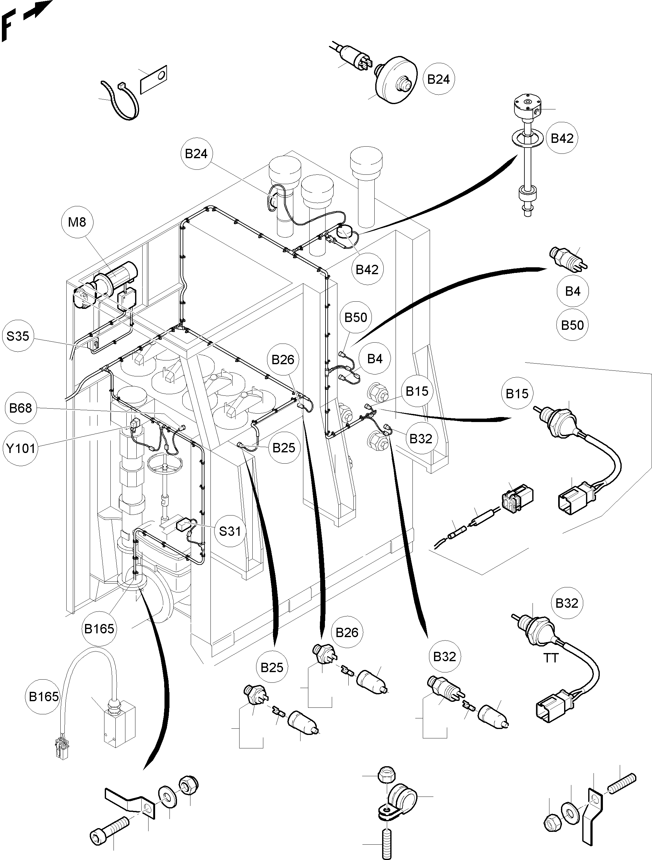 Float switch 914 943 40 KOMATSU
