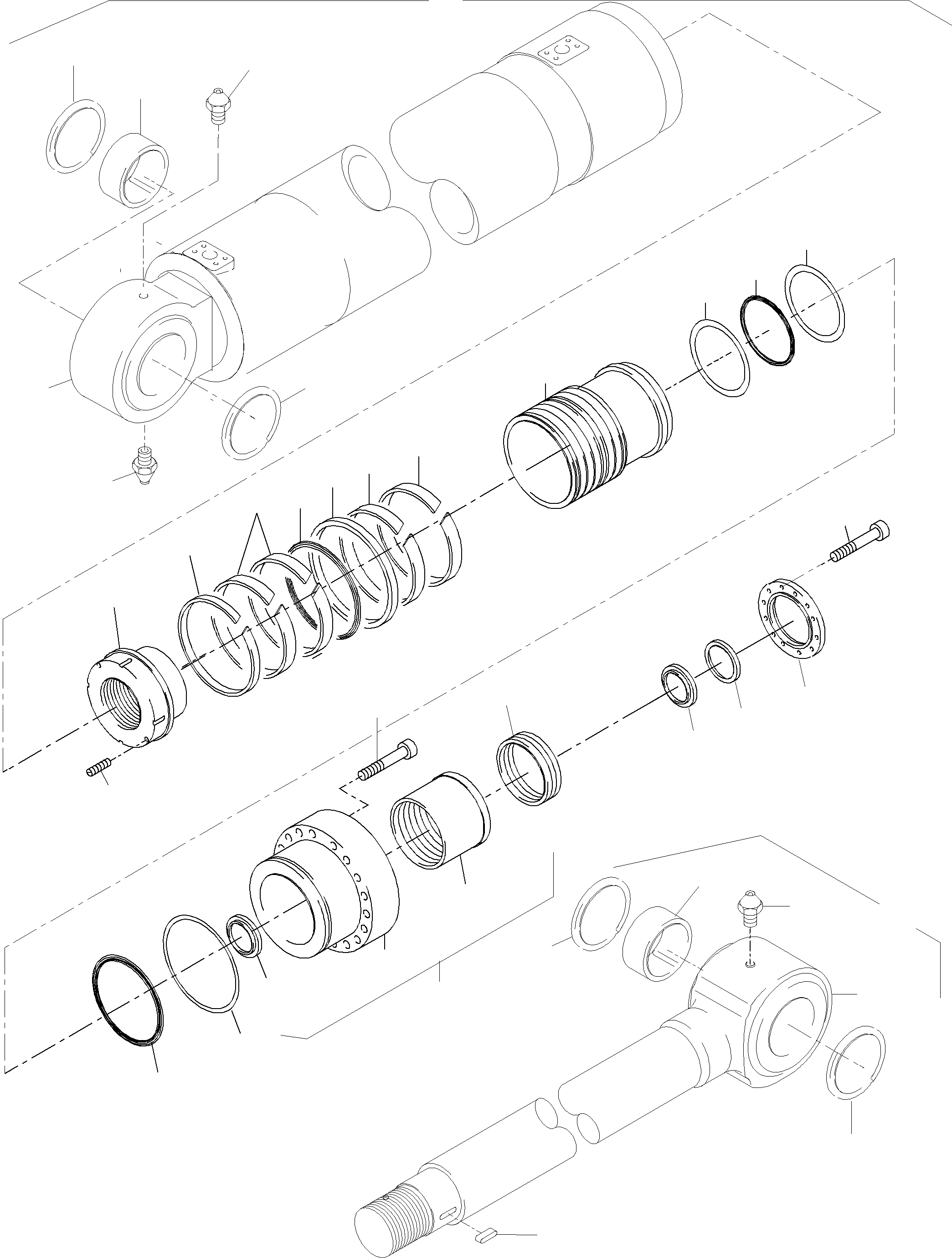 Piston rod, assy. fig-nos: 04-08 and 26 794 810 73 KOMATSU