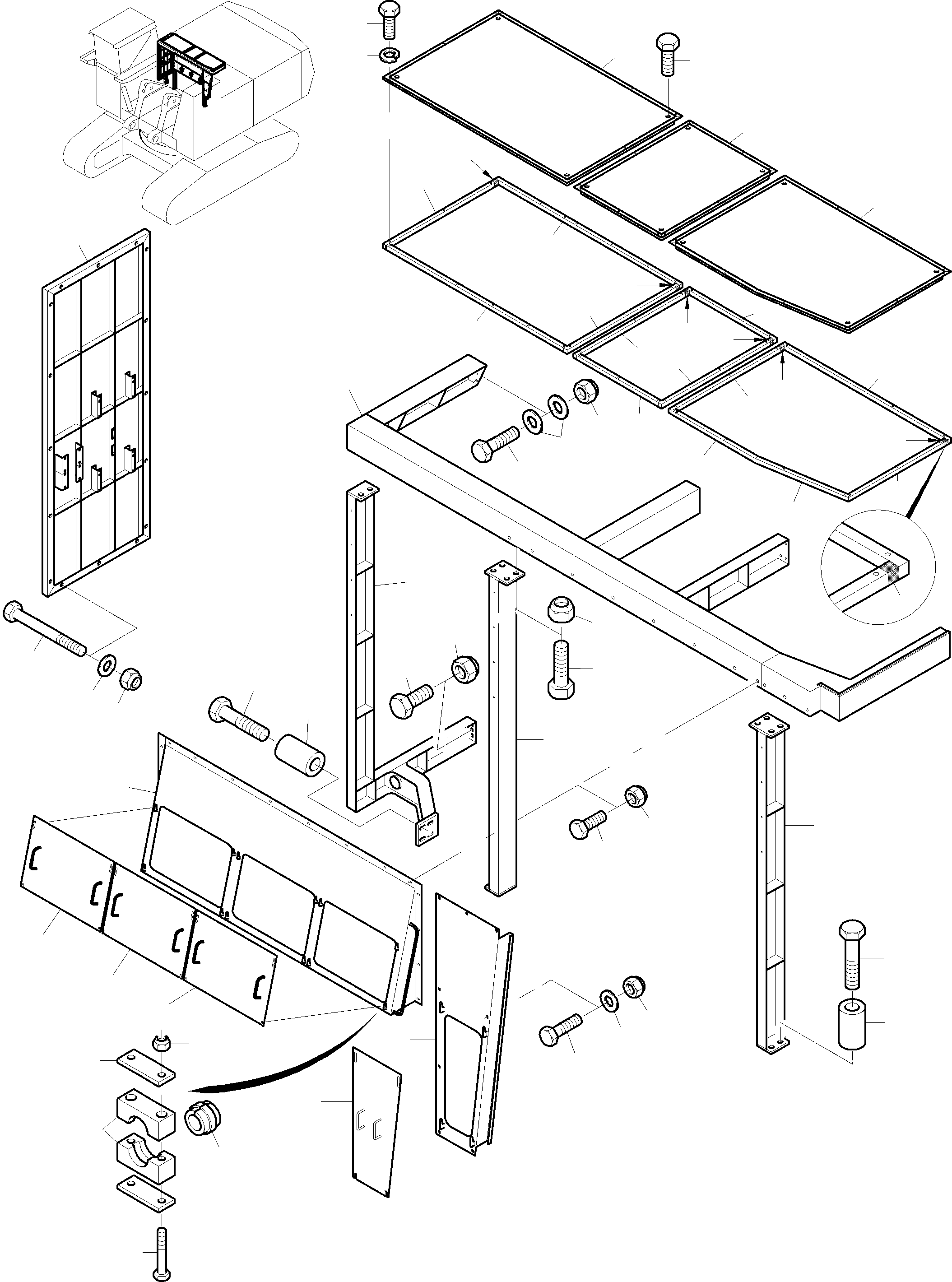 Roof section 939 952 40 KOMATSU