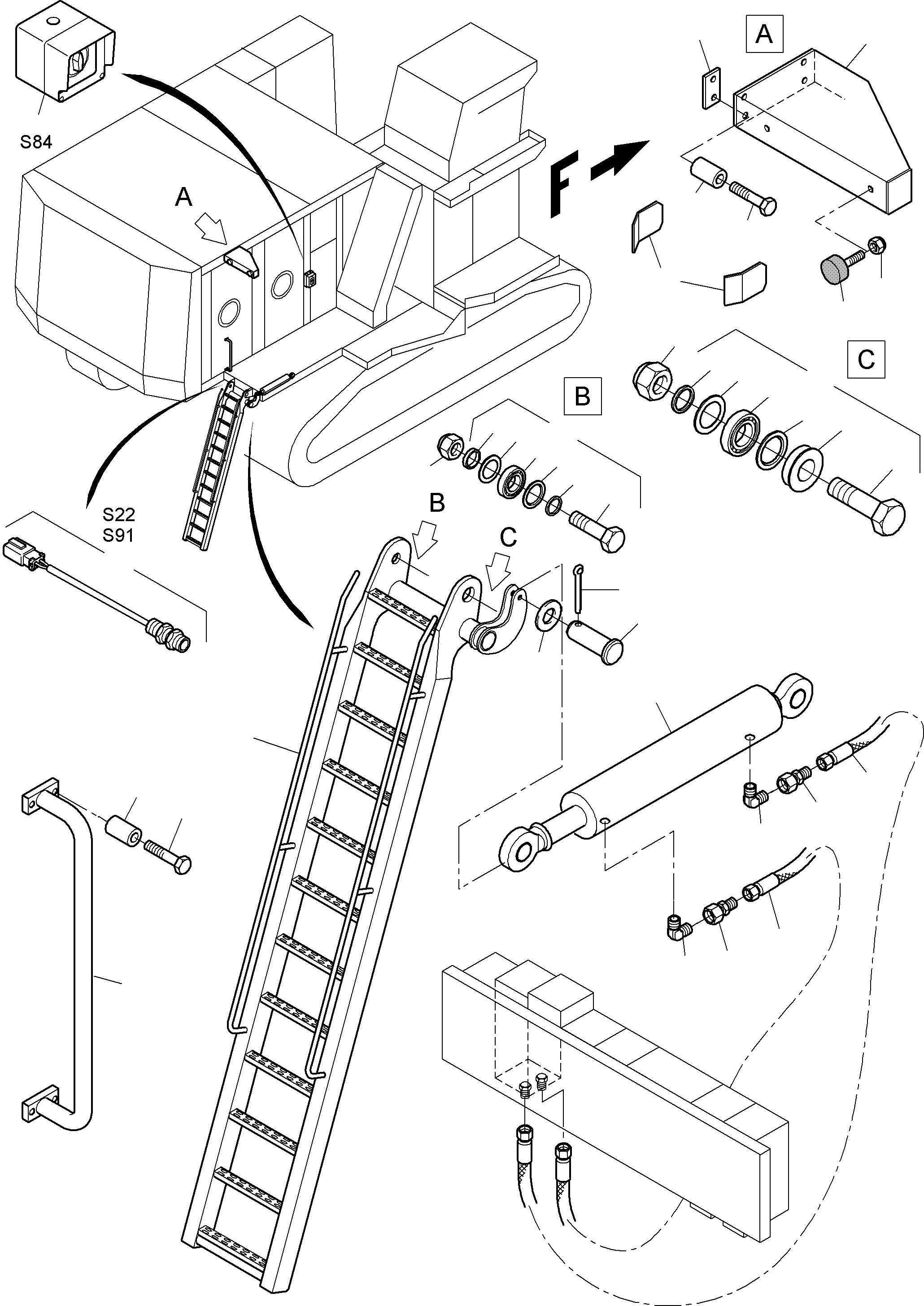Repair kit steps 797 541 73 KOMATSU