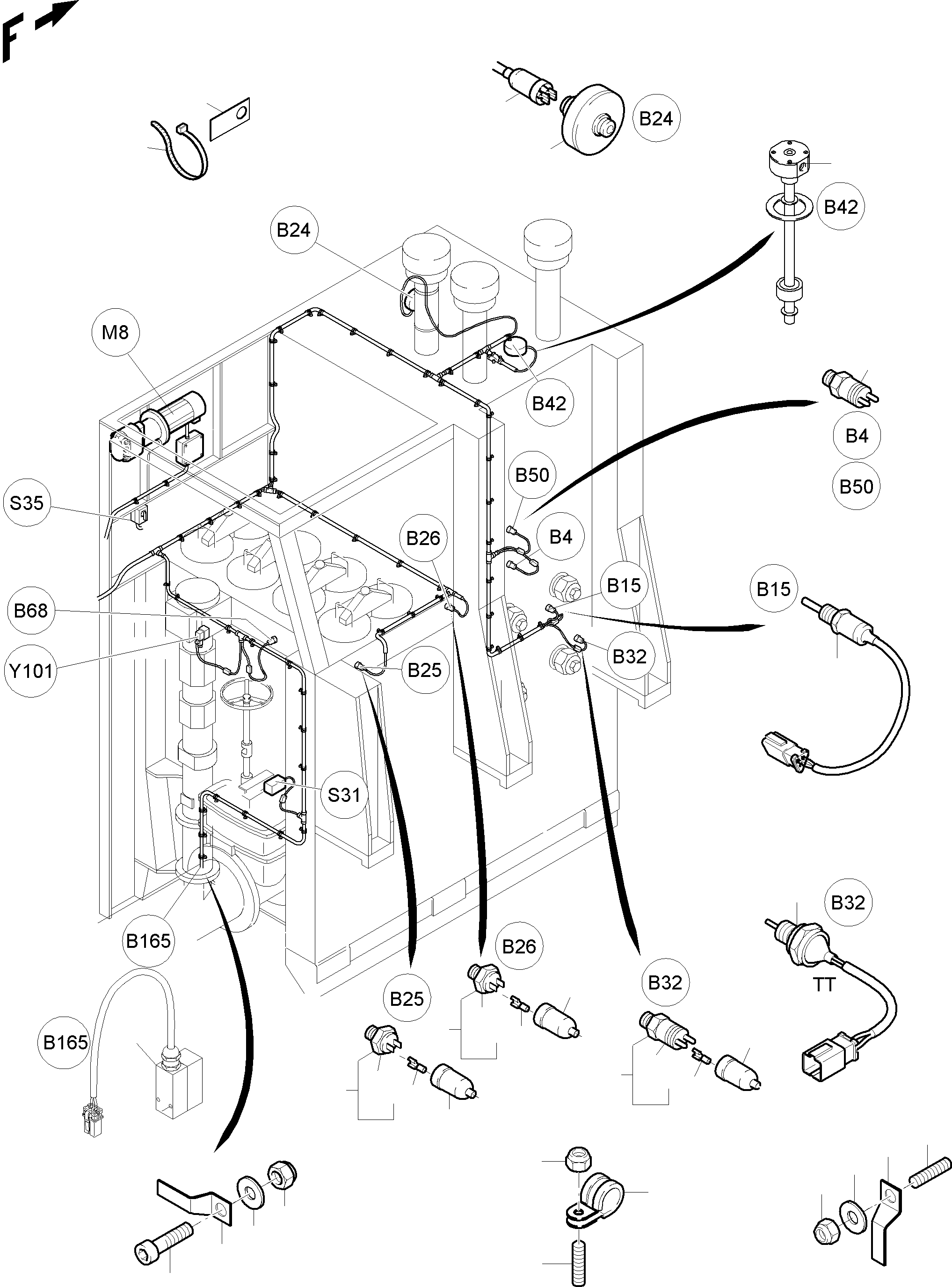 Harness hydt. tank 939 341 40 KOMATSU