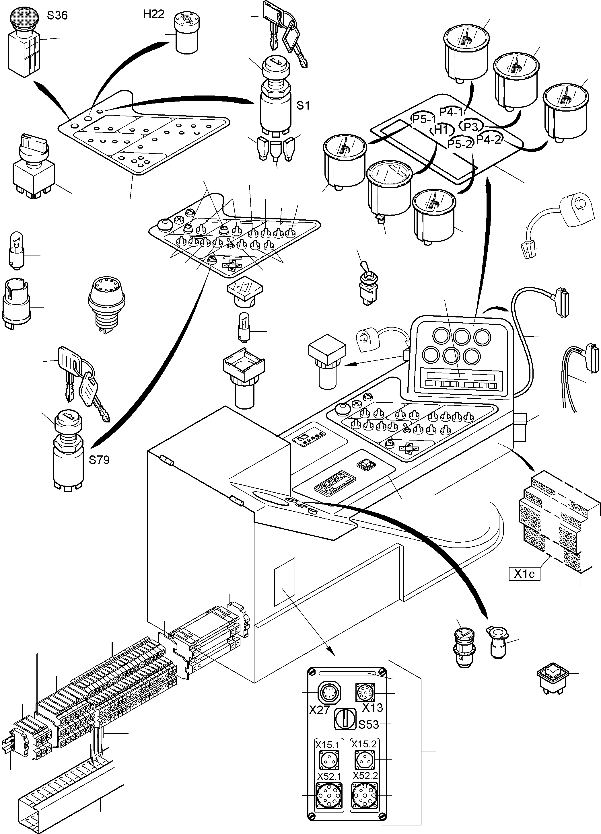Instrumental board 934 479 40 KOMATSU