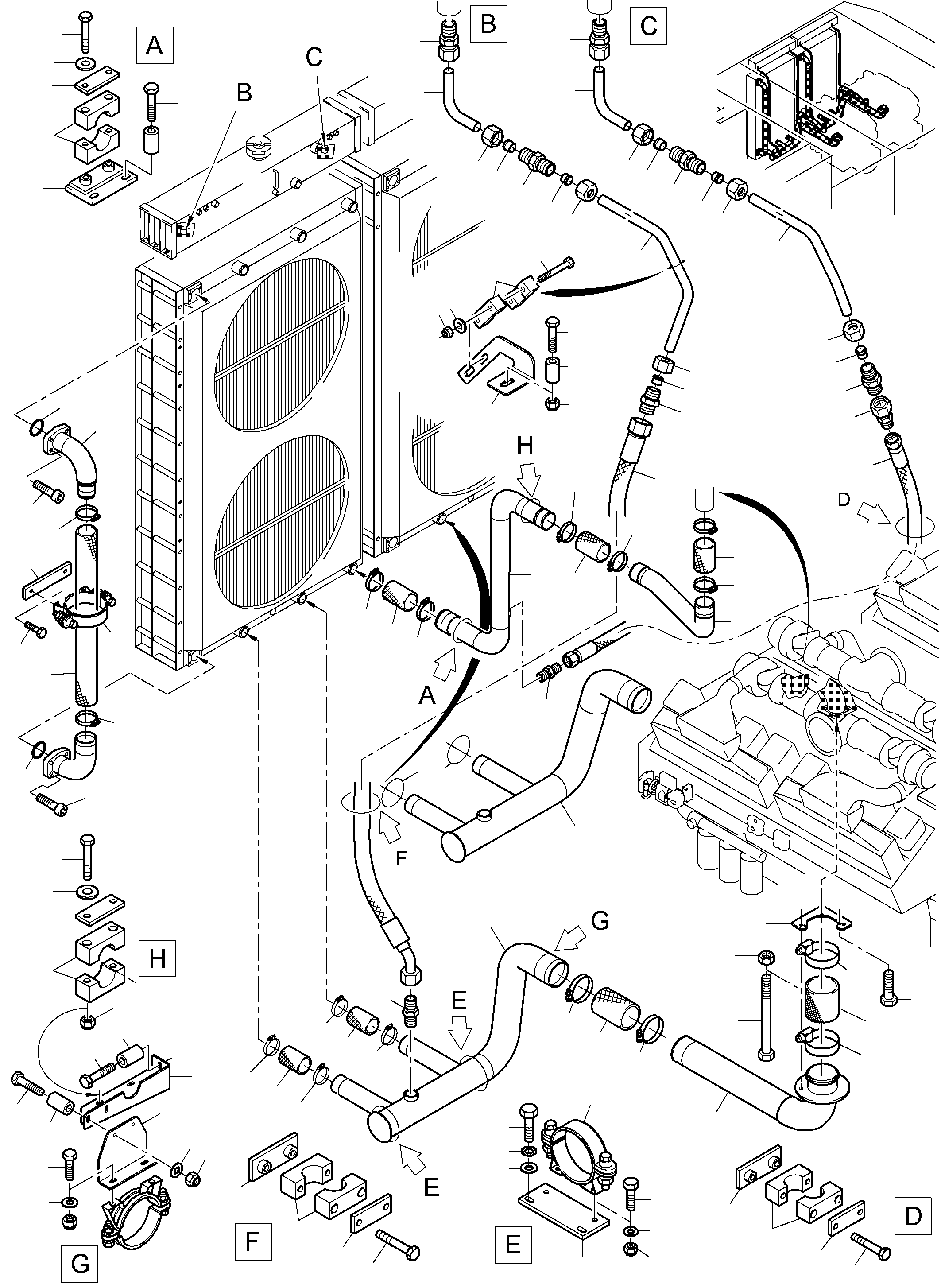 Hose assy. DN 80x2785 950 160 40 KOMATSU