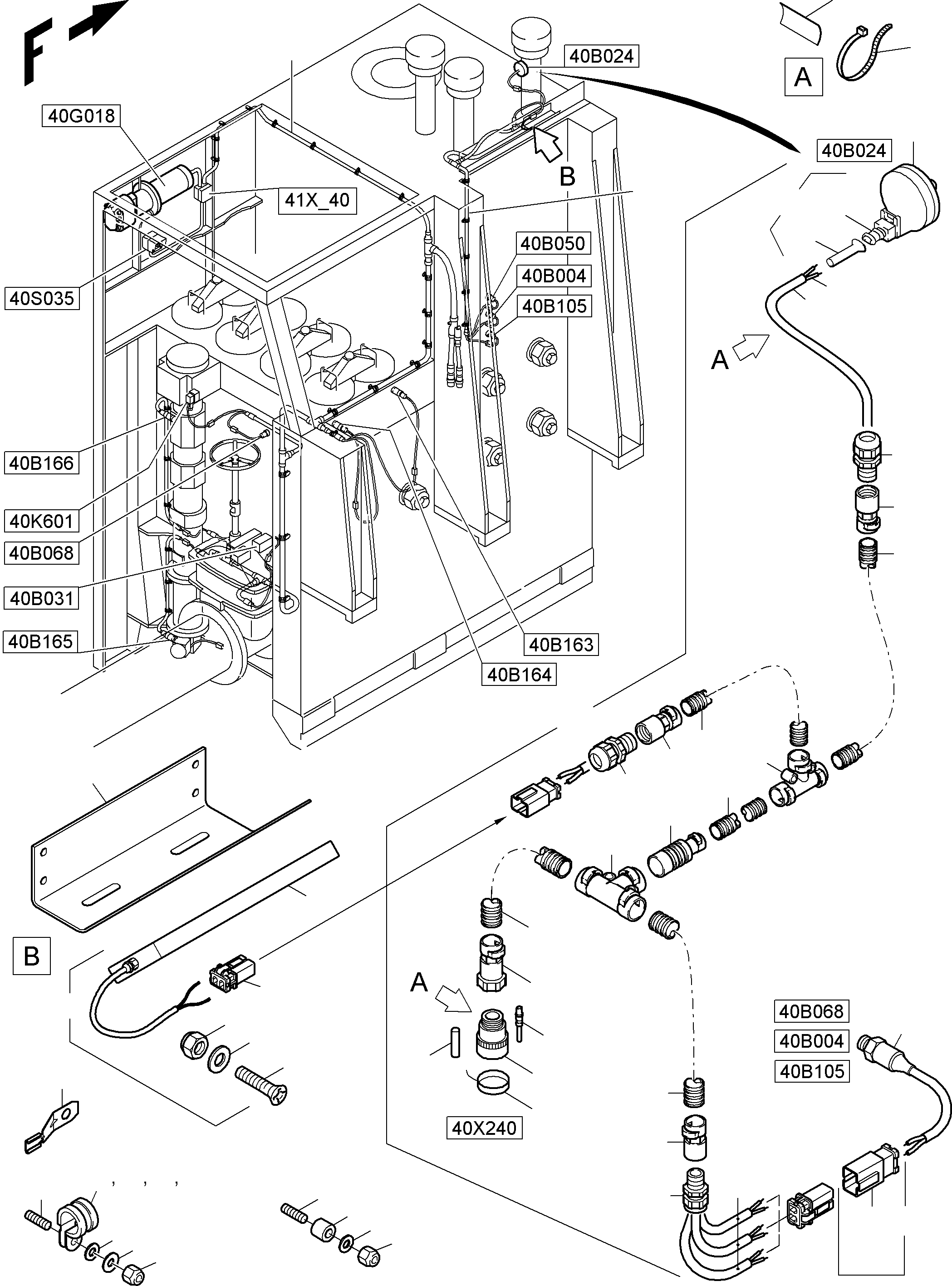 Harness-Hydraulic tank 1 955 966 40 KOMATSU