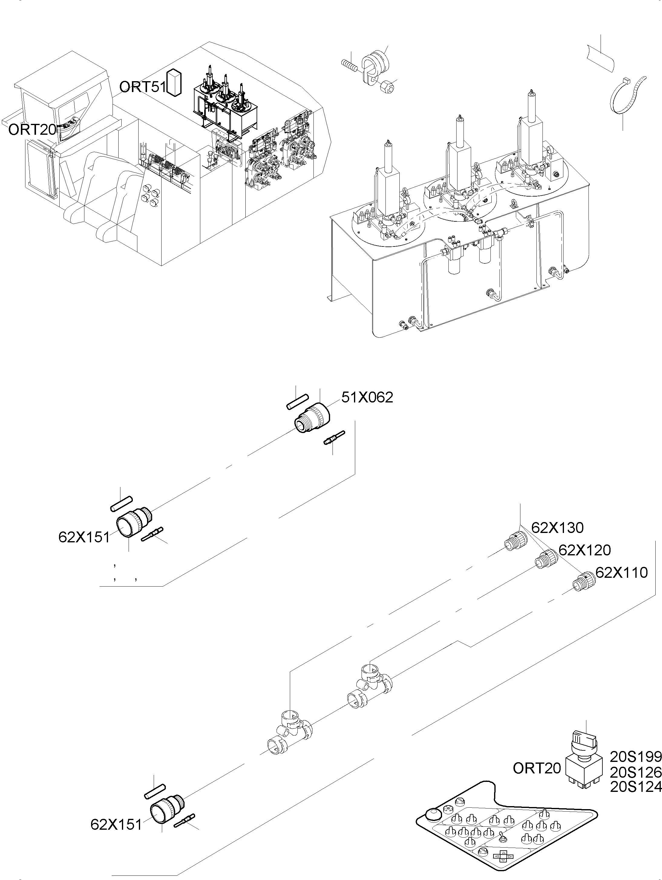 Harness 3-fold-lubrication 970 230 40 KOMATSU