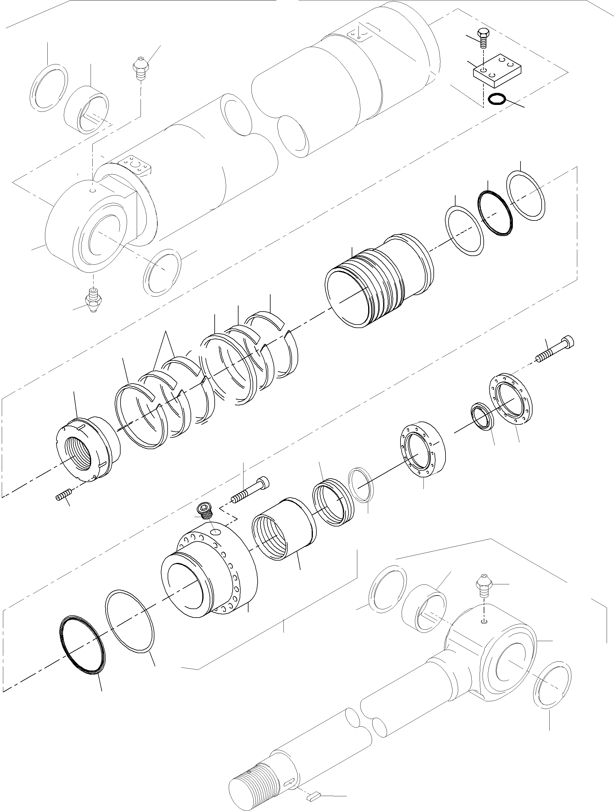 Hydraulic cylinder, assy. fig-nos: 03-31 992 100 40 KOMATSU