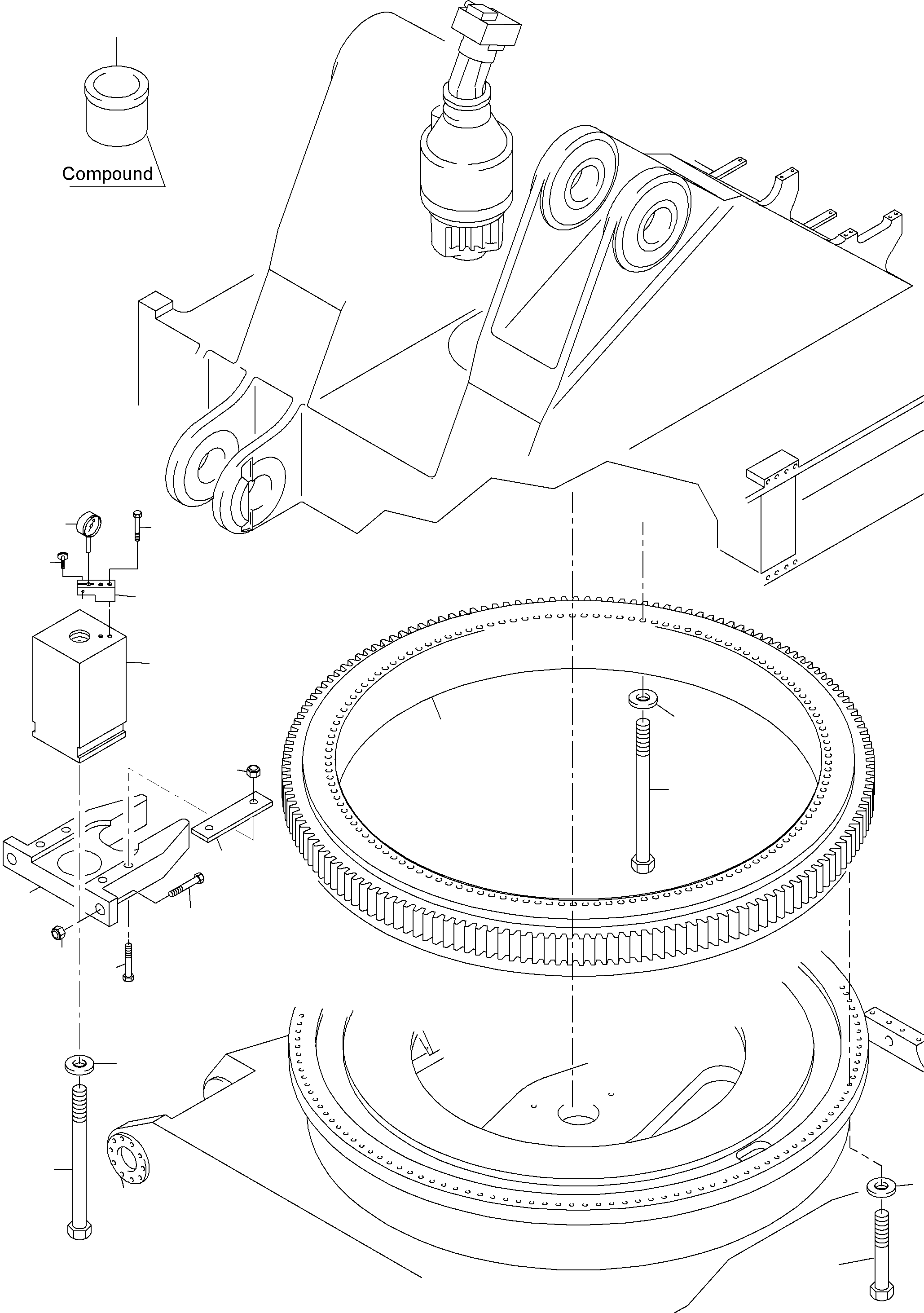 Slew ring-mounting kit (Standard) 798 072 73 KOMATSU