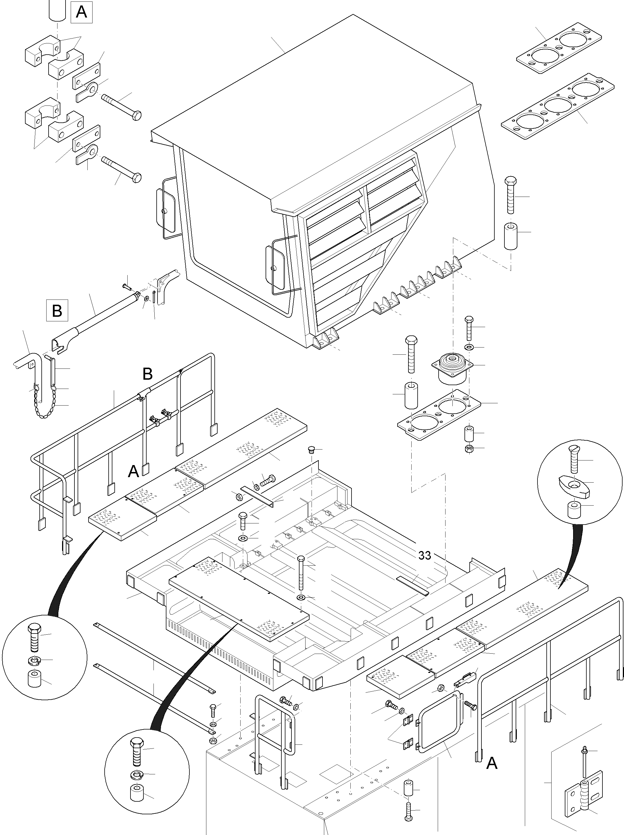 Rail assy. 962 044 40 KOMATSU
