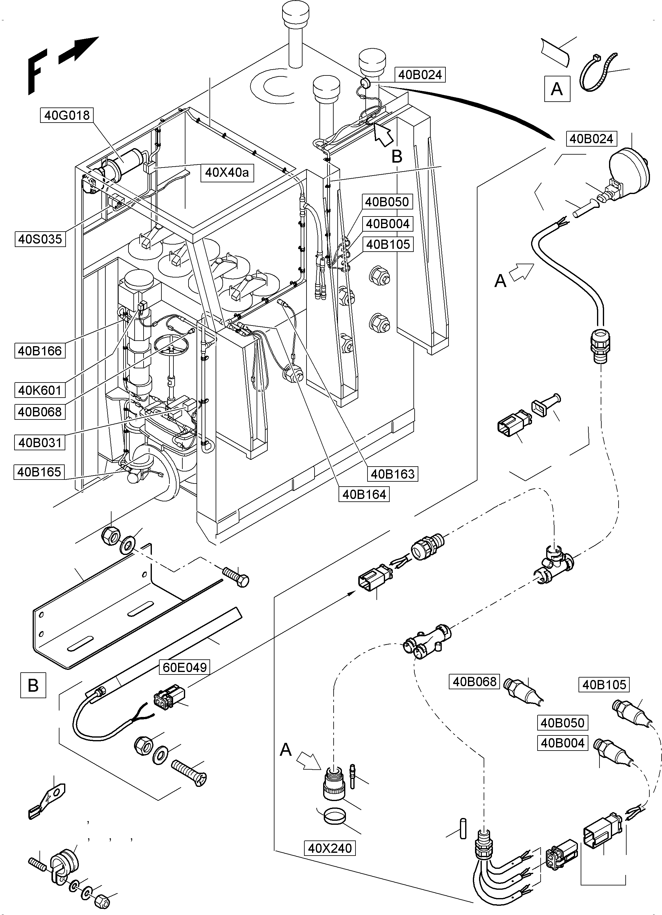 Harness-Hydraulic tank 2 966 585 40 KOMATSU