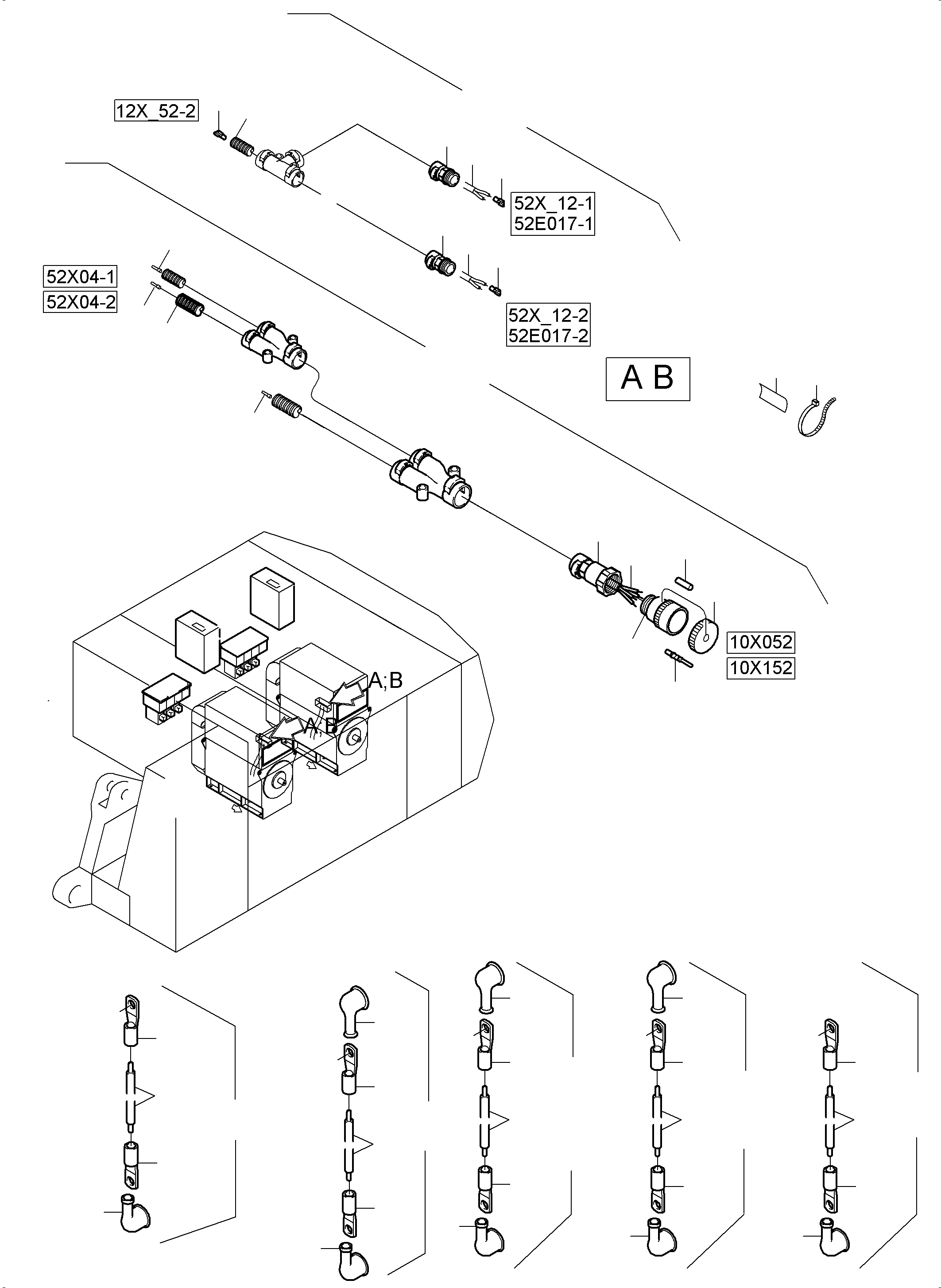 Harness - heater - motor 1and 2 961 191 40 KOMATSU