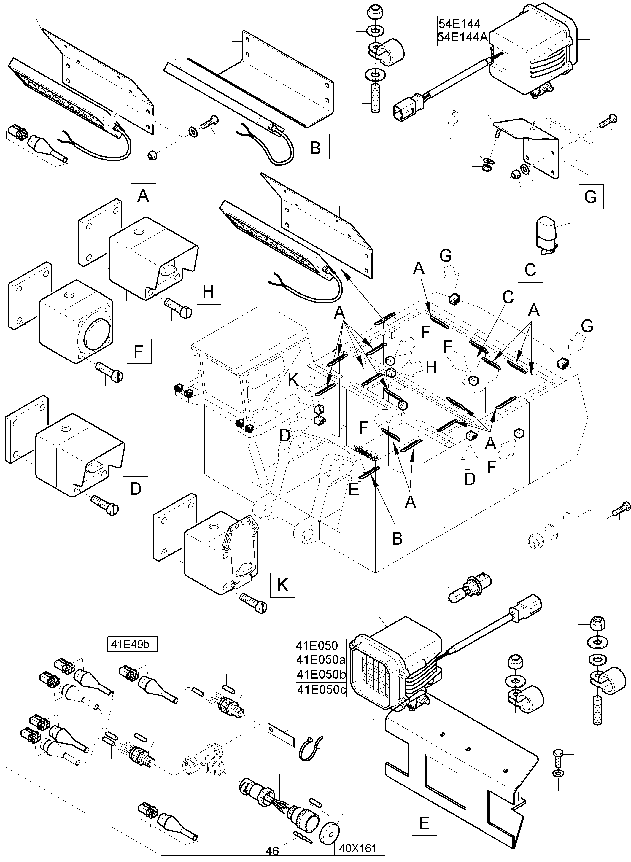 Harness sockets 51J403-51J404 971 125 40 KOMATSU