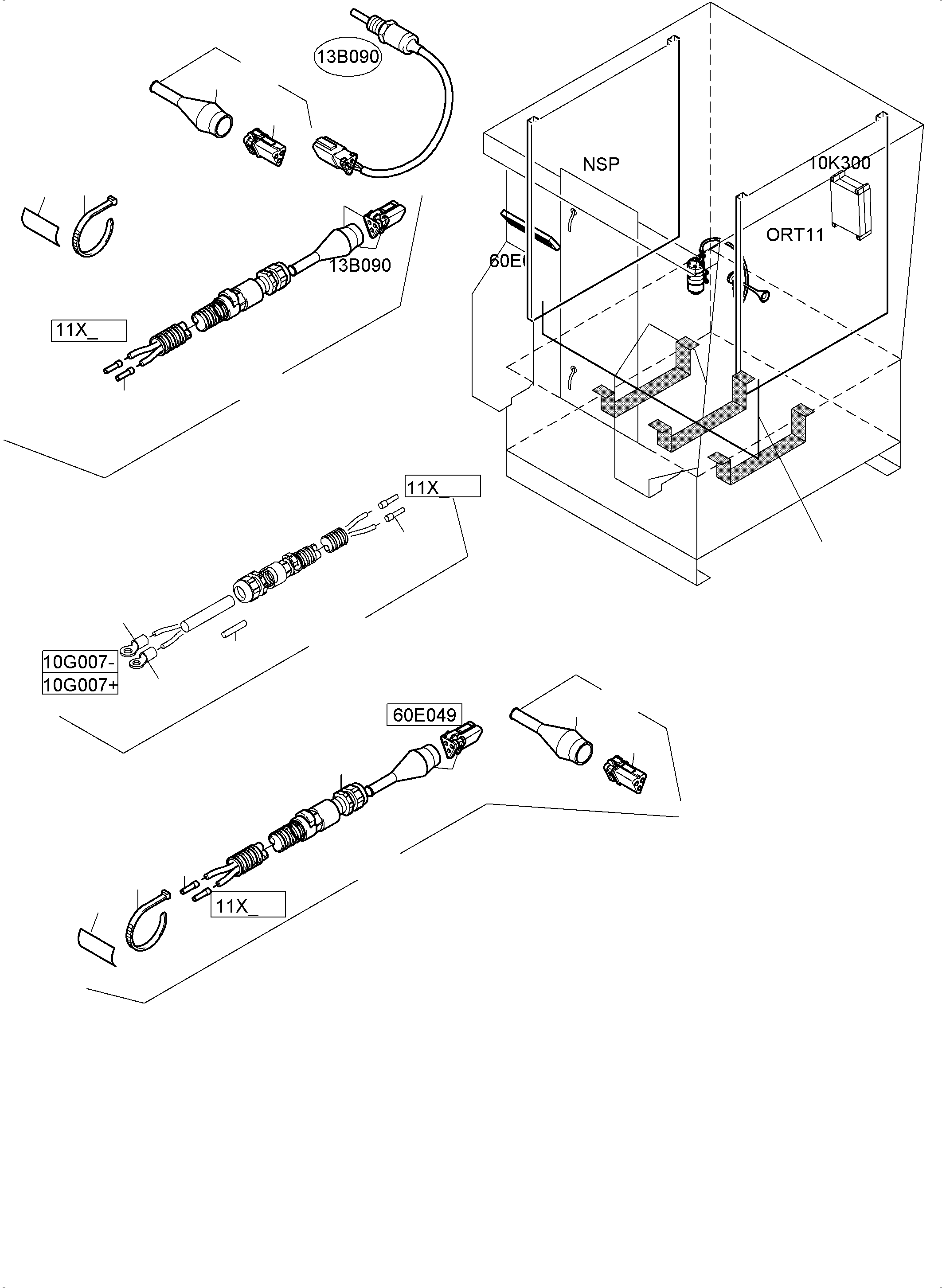 Cable controller engine 11X_51-10X051 966 589 40 KOMATSU