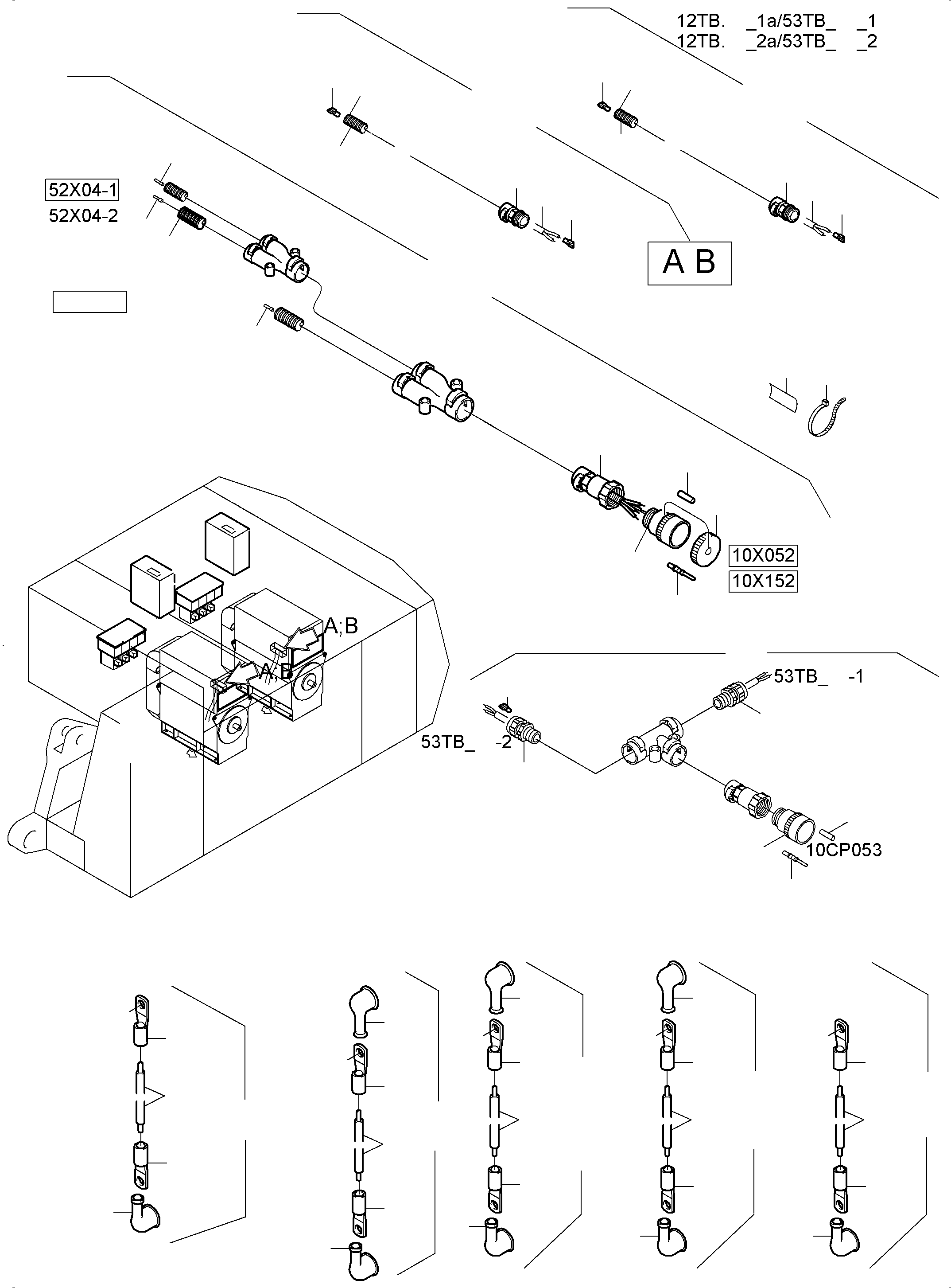 Harness - heater - motor 2CSA 971 609 40 KOMATSU