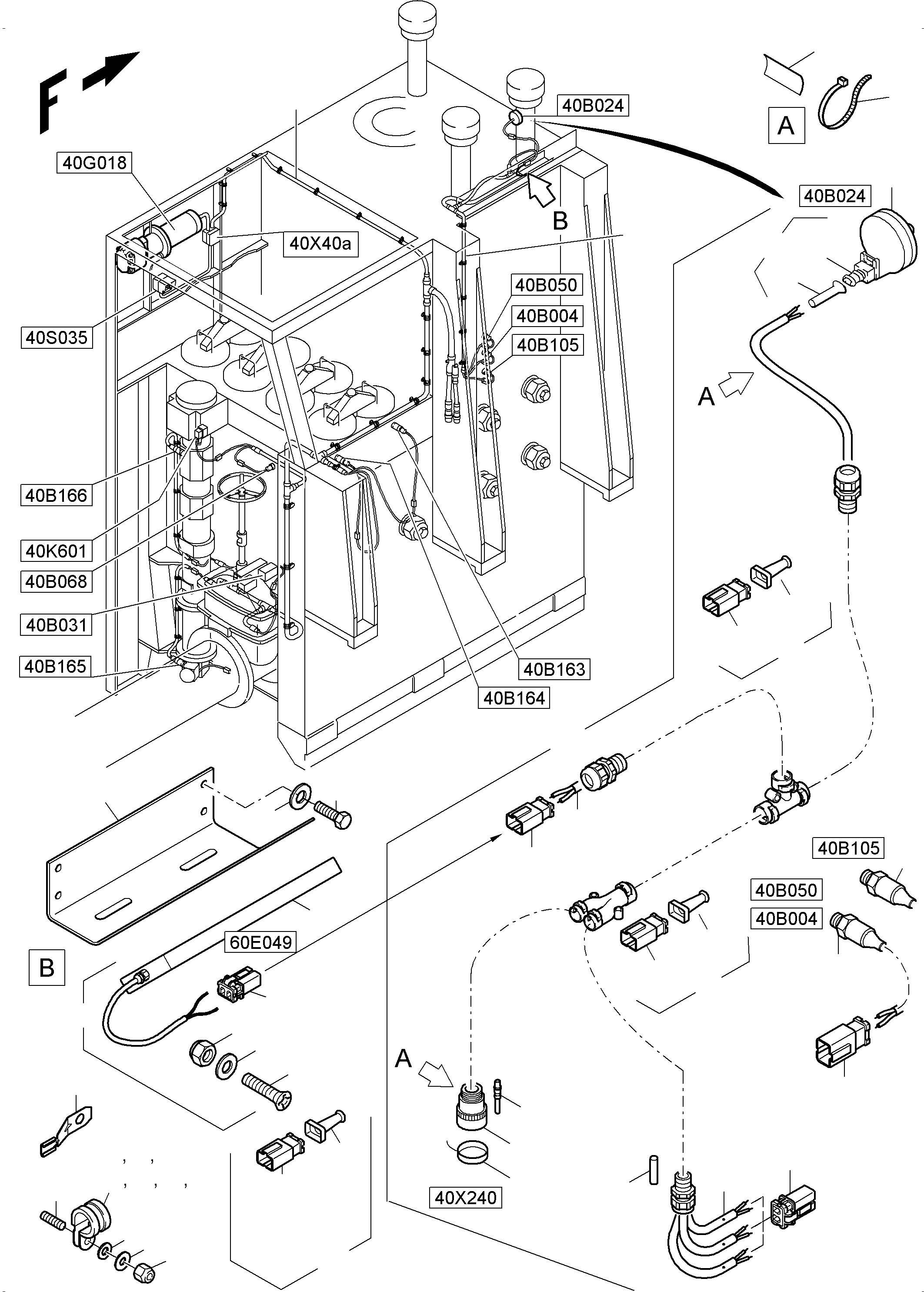 Harness-Hydraulic tank 1 966 597 40 KOMATSU