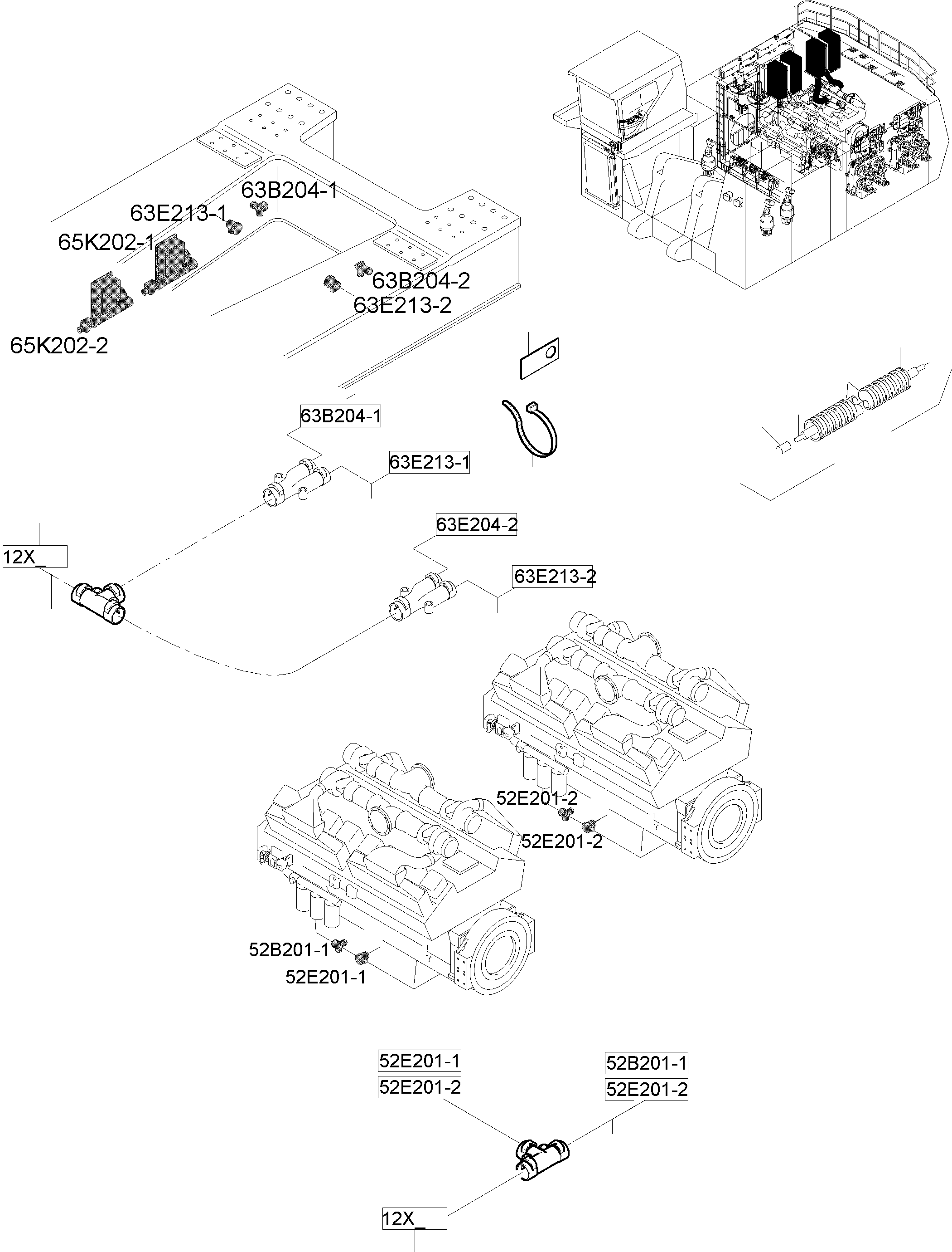 Harness Reserve öltank 974 900 40 KOMATSU
