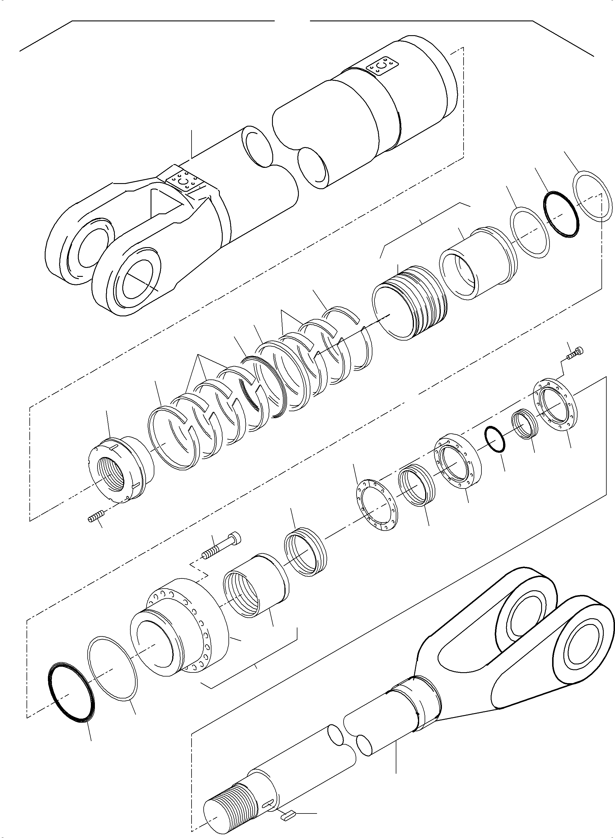 Piston rod assy. fig-nos. 03, 04 798 593 73 KOMATSU