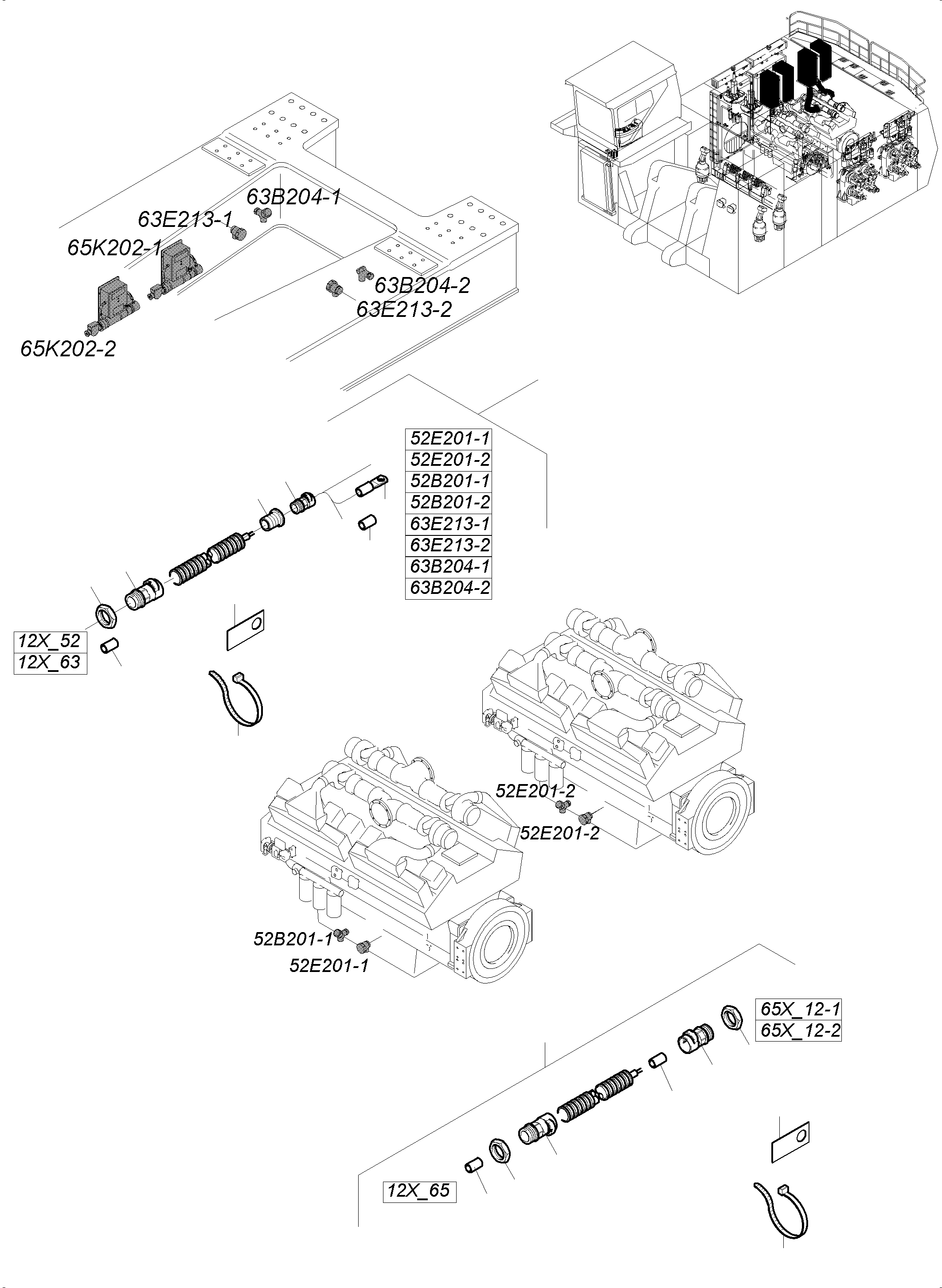 Harness 63E213-1 - ORT12 974 162 40 KOMATSU