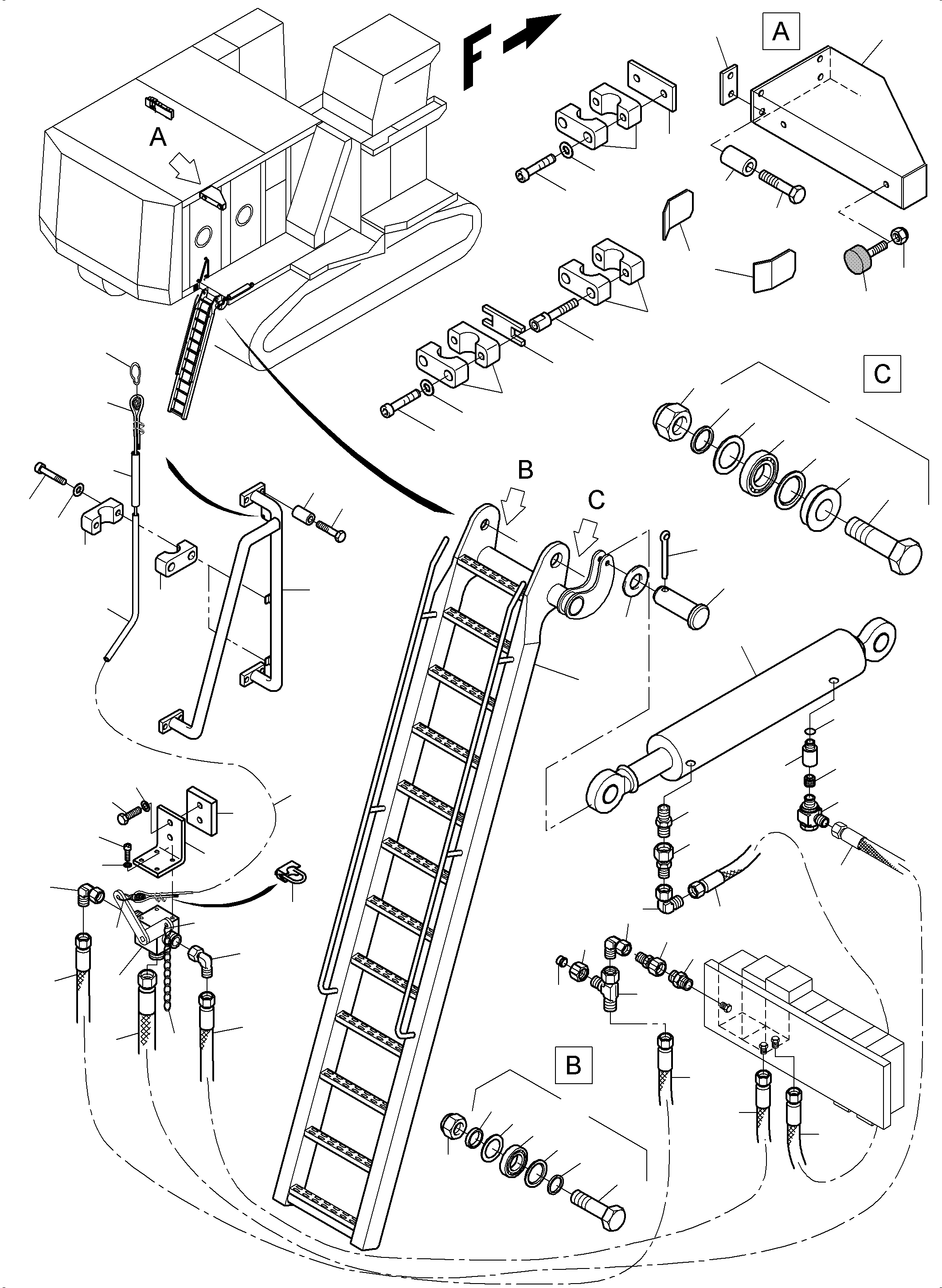 Handle rail 969 142 40 KOMATSU