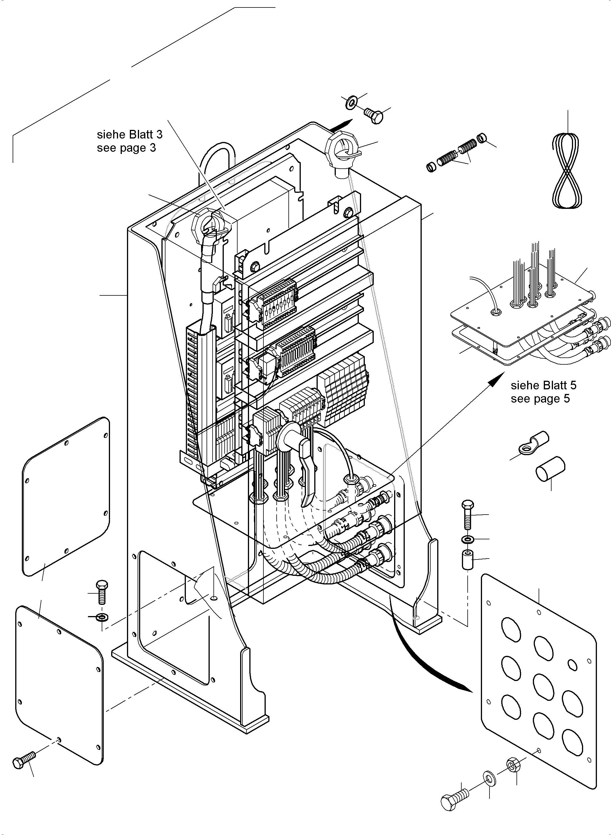 Switch cabinet plate assy. with harnesses 978 323 40 KOMATSU