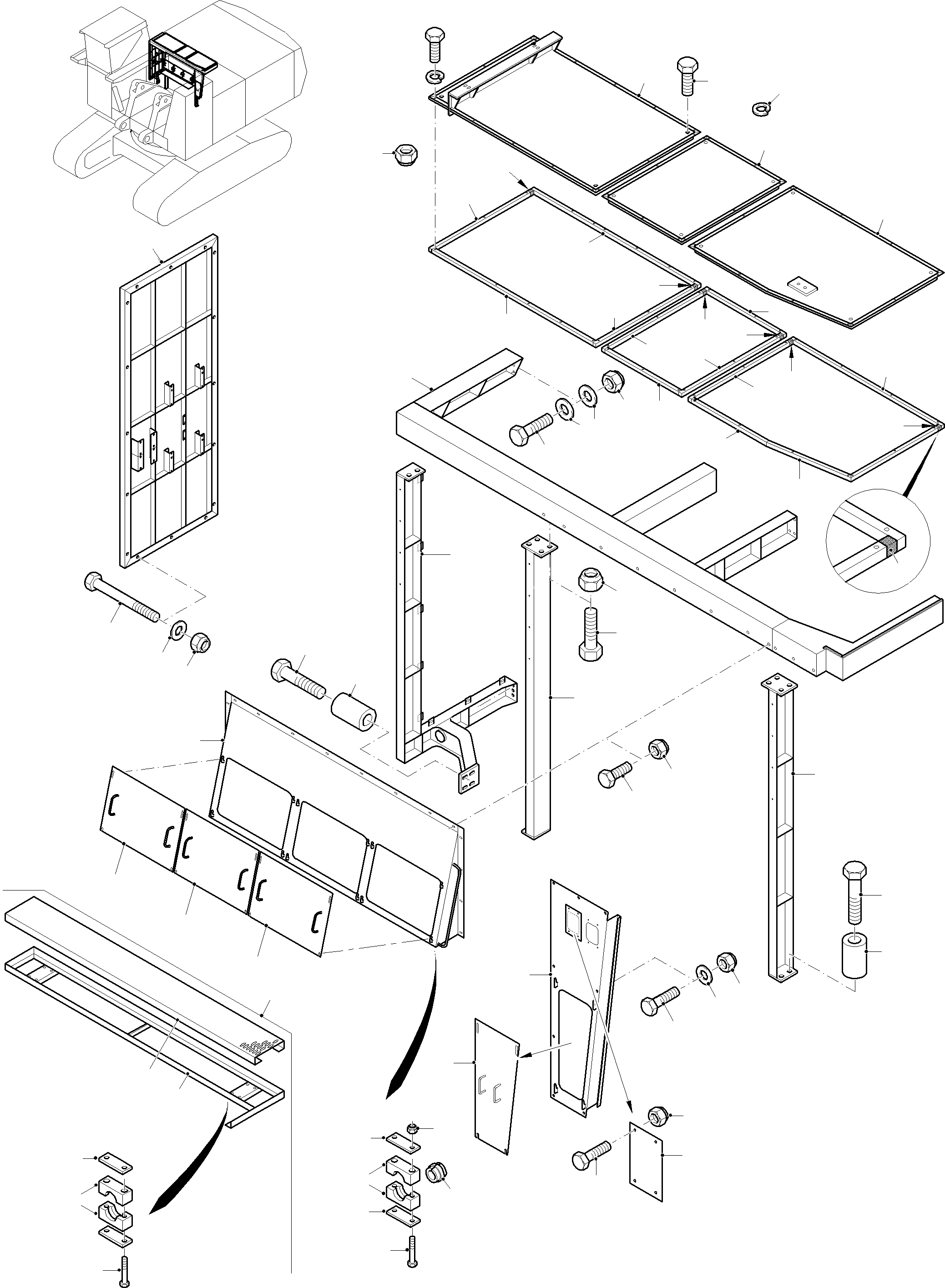 Roof section 101 654 42 KOMATSU